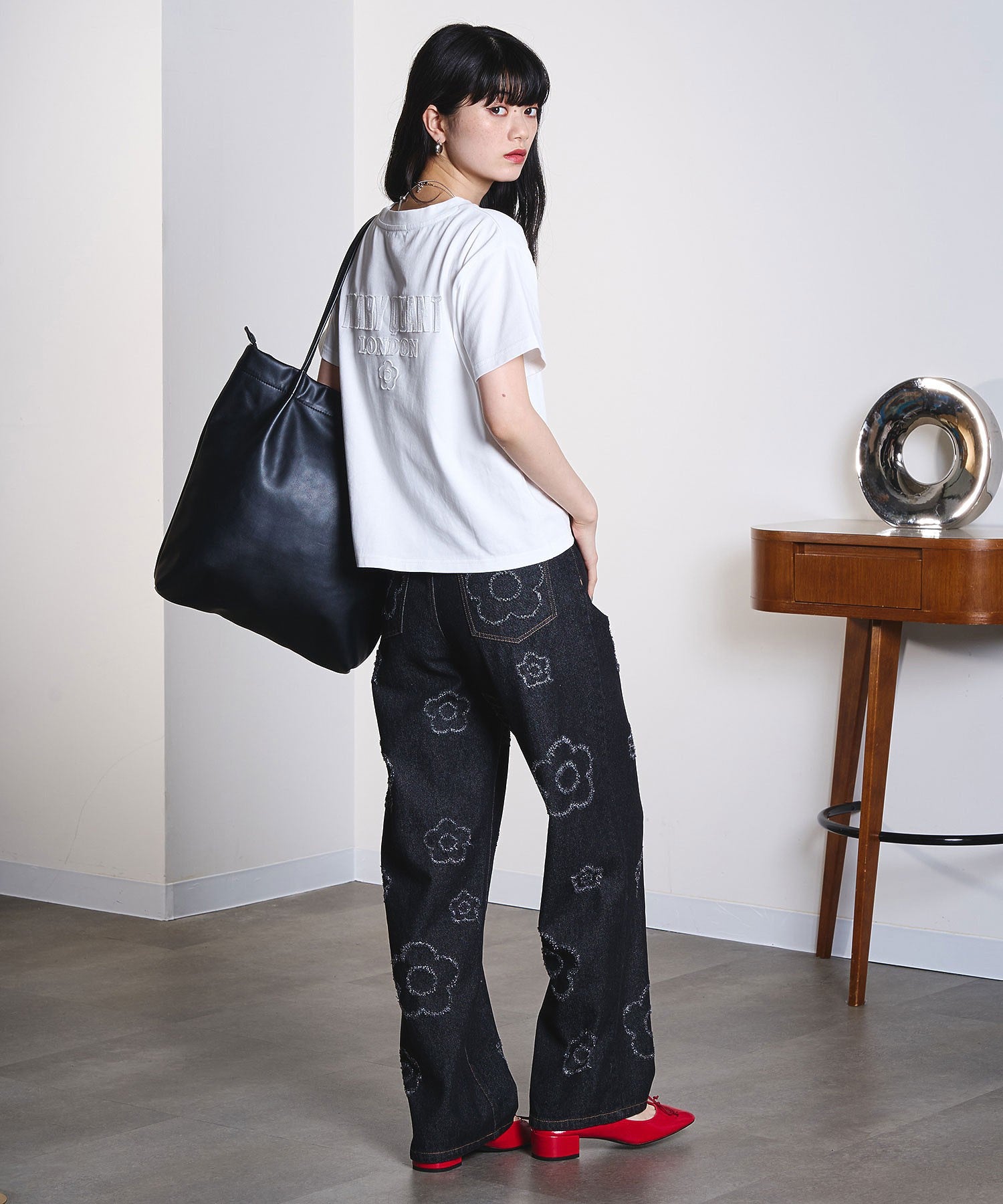 MARY QUANT/DAISY PATCH SOFT TOTE