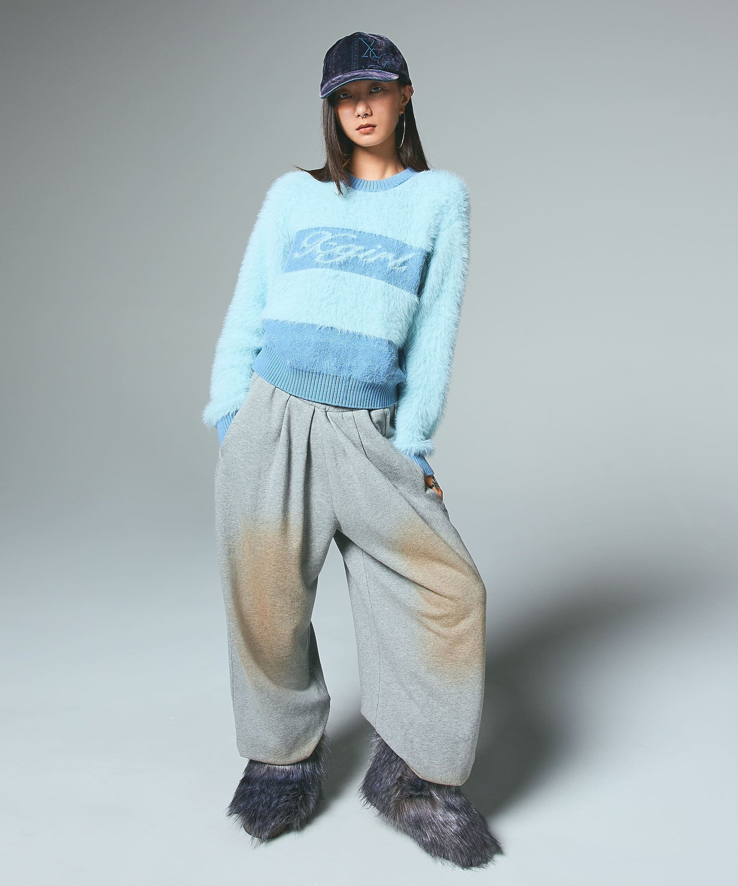 SPRAY PRINT BALLOON SWEAT PANTS