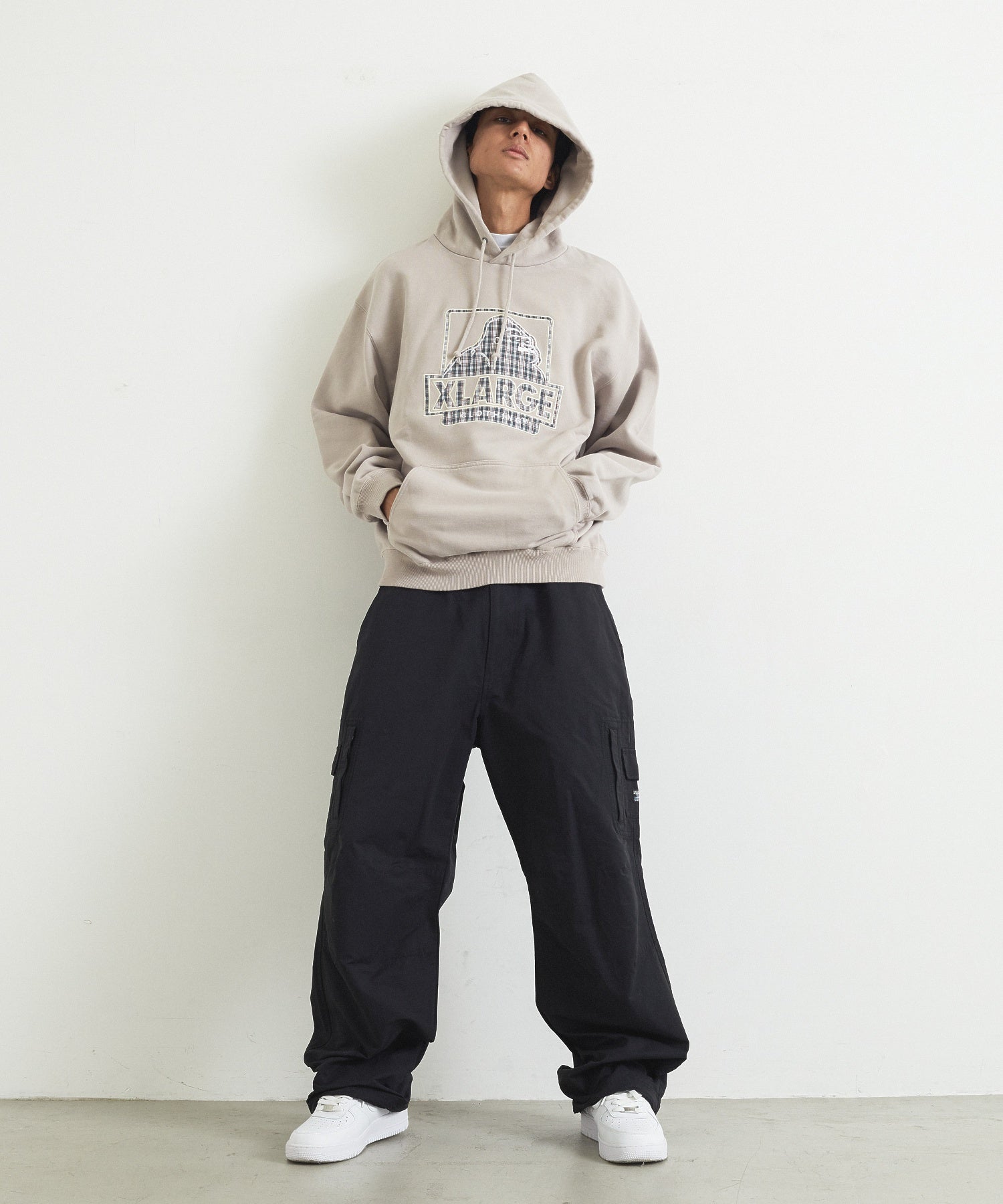 PLAID OG LOGO HOODED SWEATSHIRT