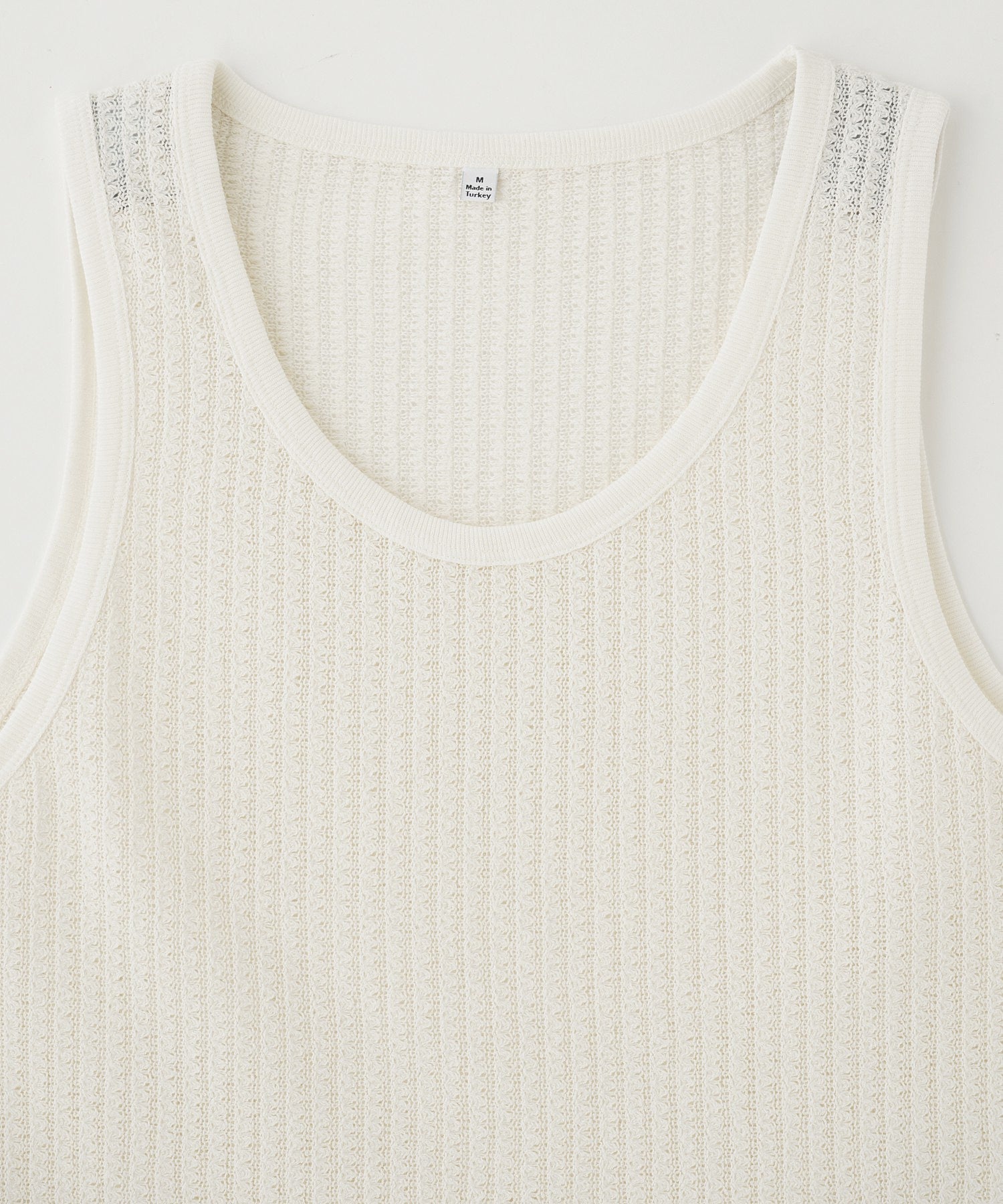 WAX LONDON/ワックスロンドン/PRIM VEST JERSEY LACE SS25-TEE-PRM-BSA-ECR