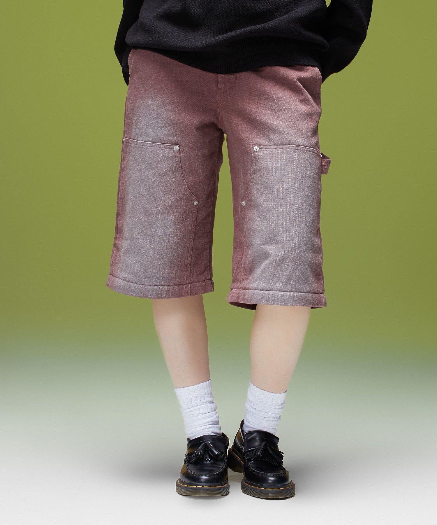 FADED 2WAY WIDE LEG WORK PANTS