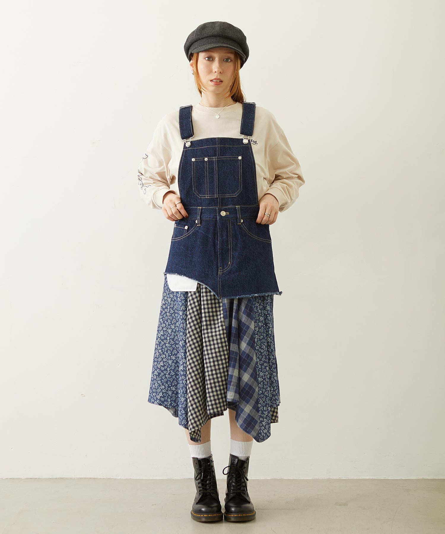 PATCHWORK OVERALL SKIRT