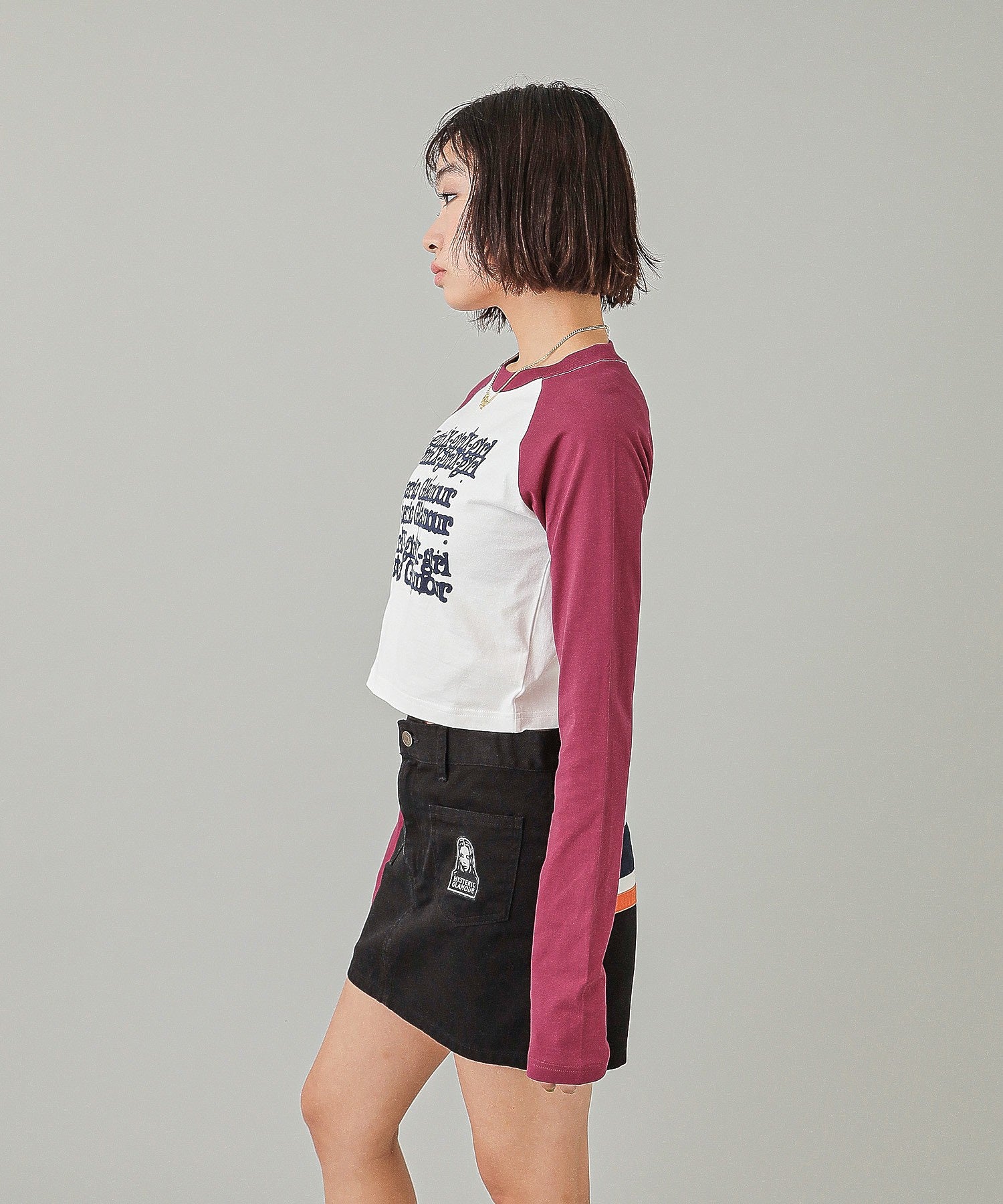 X-girl x HYSTERIC GLAMOUR L/S RAGLAN COMPACT TOP