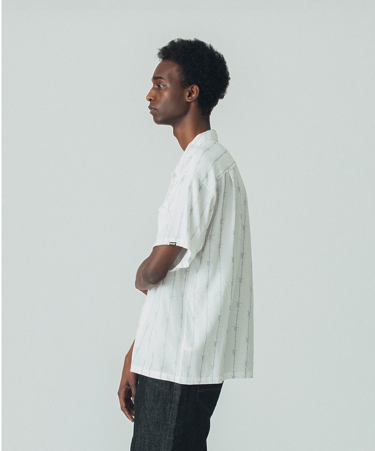BARBED WIRE S/S OPEN COLLAR SHIRT
