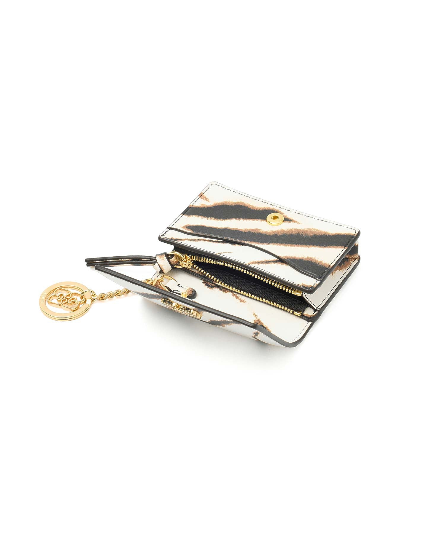 GANNI/BOU CARD HOLDER WITH FLAP ZEBRA PRINT