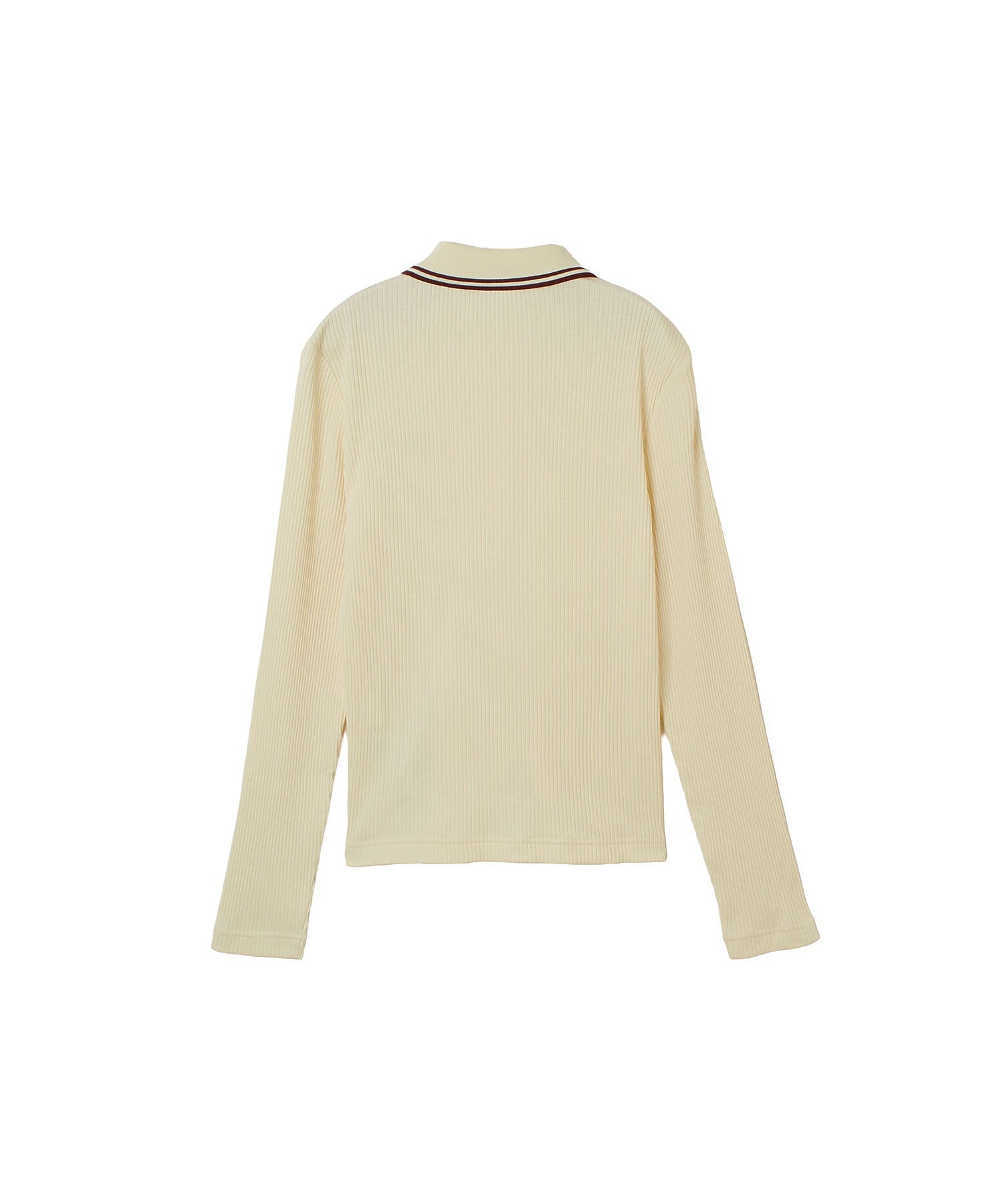 FRED PERRY/BUTTON-THROUGH RIB POLO SHIRT