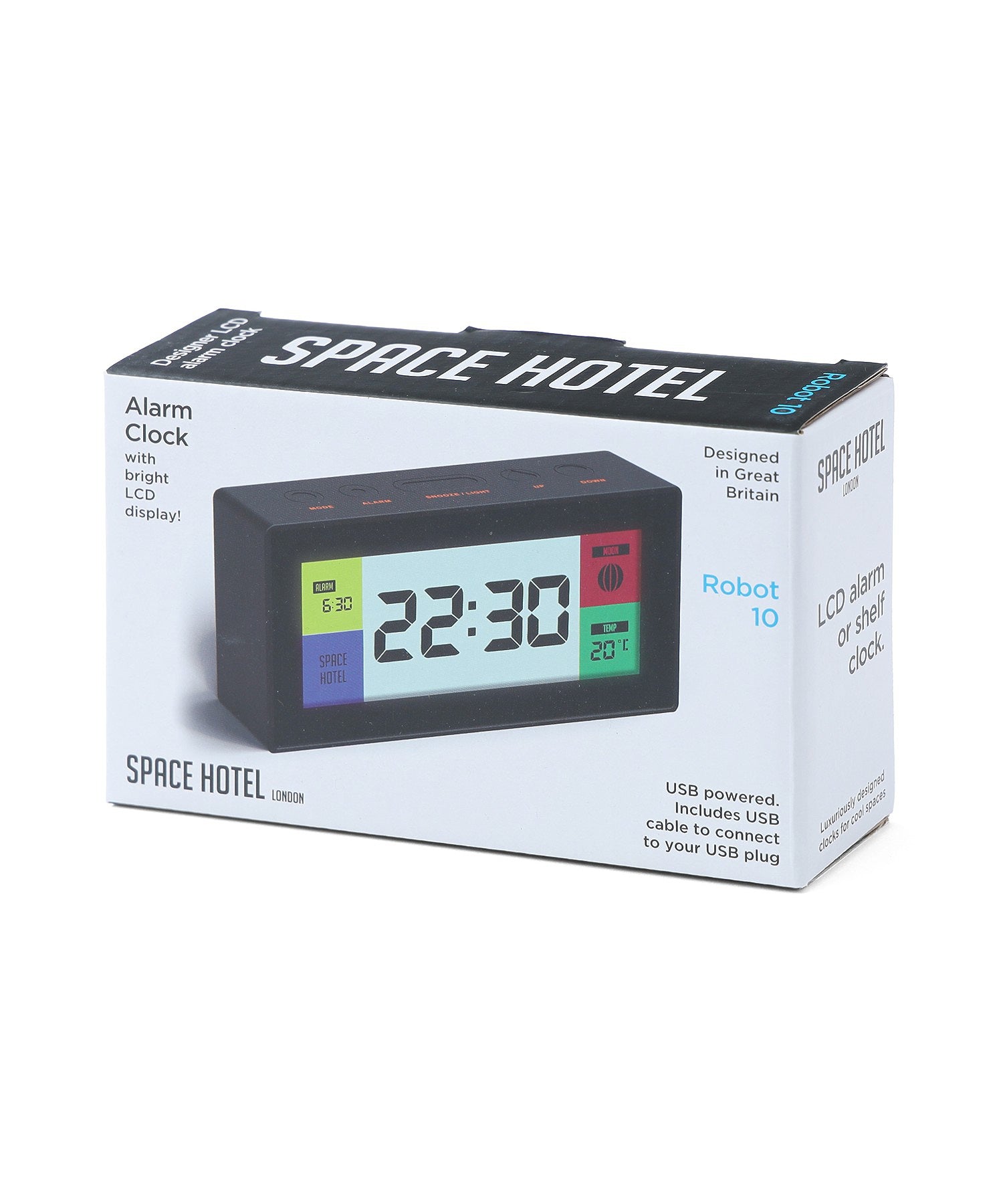 Space Hotel Robot Alarm Clock Black/Yellow