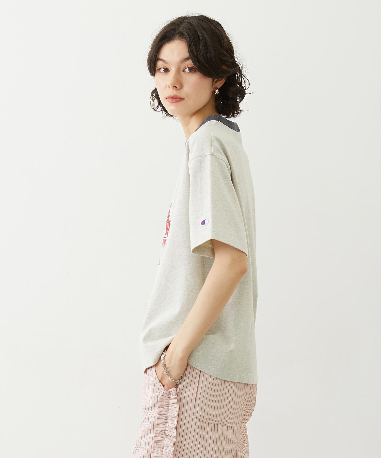 MILKFED.×CHAMPION LA LOGO S/S TEE