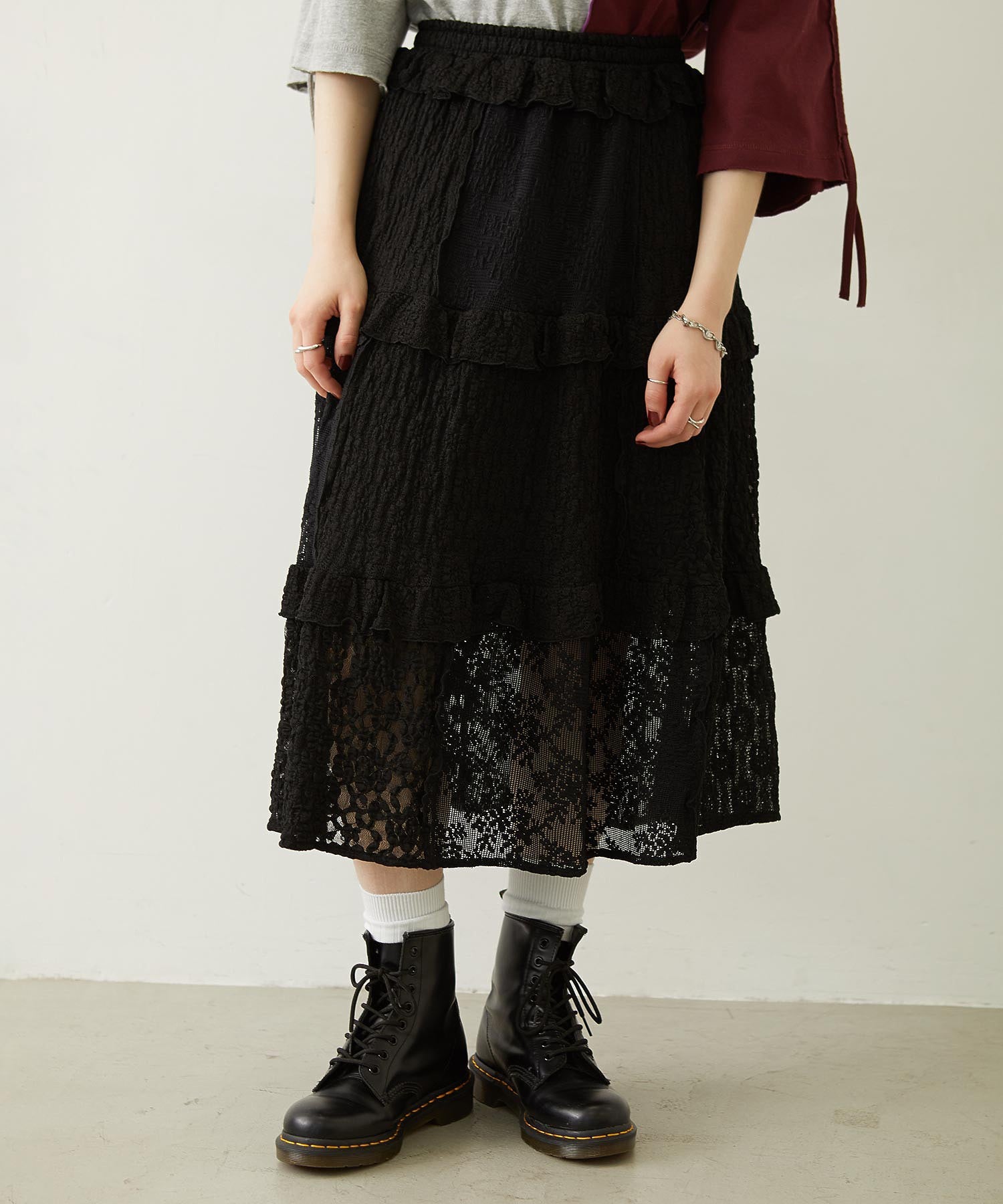 LACE FRILL DIRNDL SKIRT