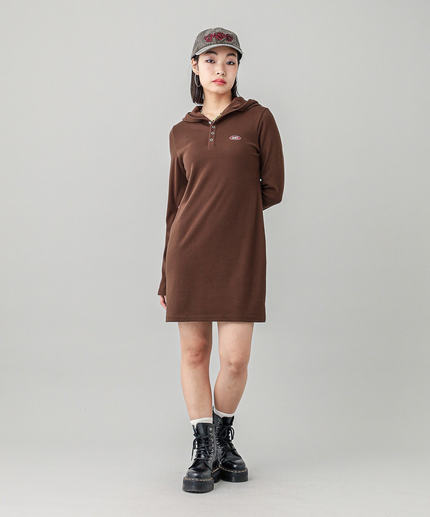 RIB HOODIE DRESS