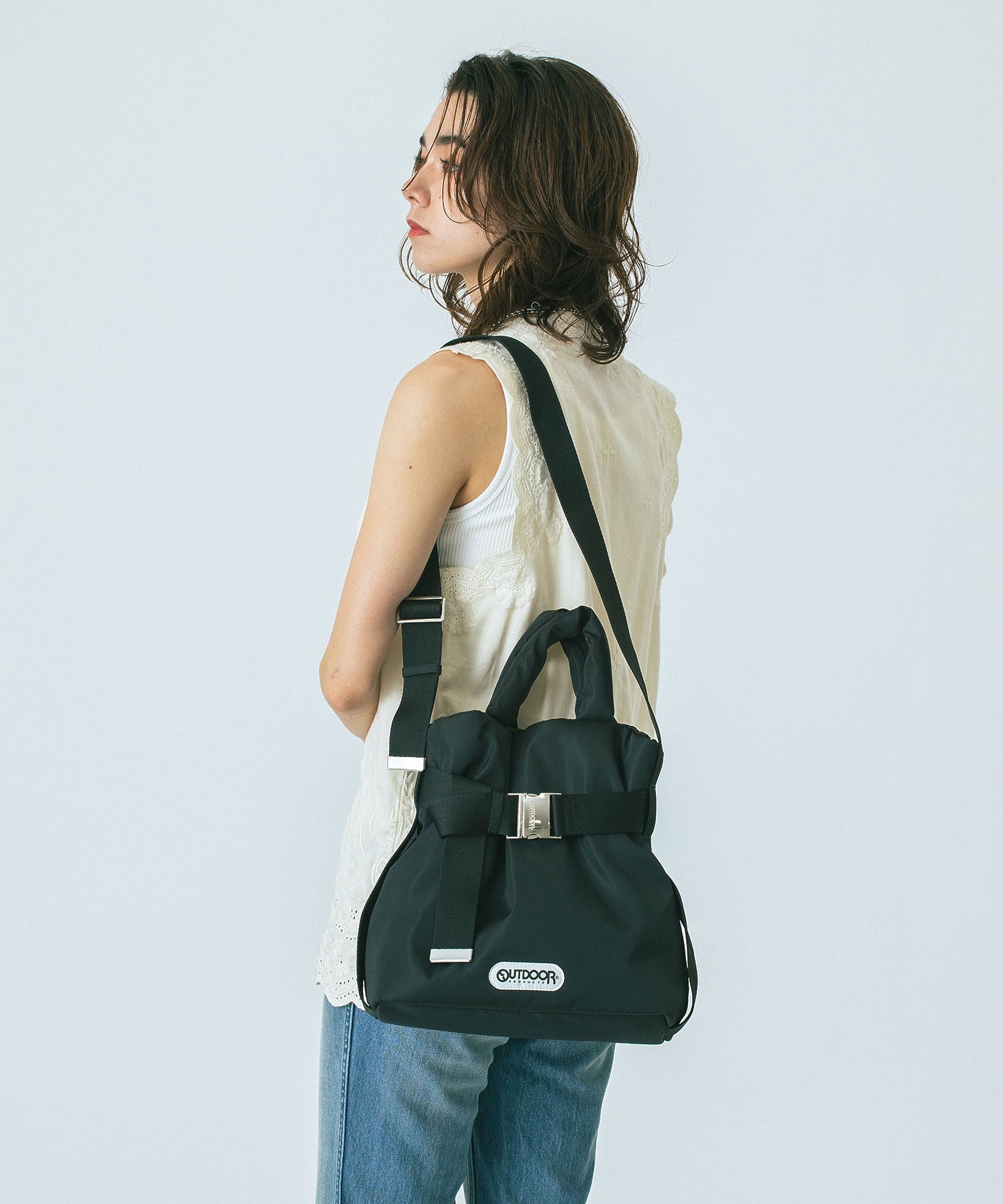 【ブルー・ブラウンROSE BUD別注カラー】OUTDOOR PRODUCTS/2WAY BELT BAG