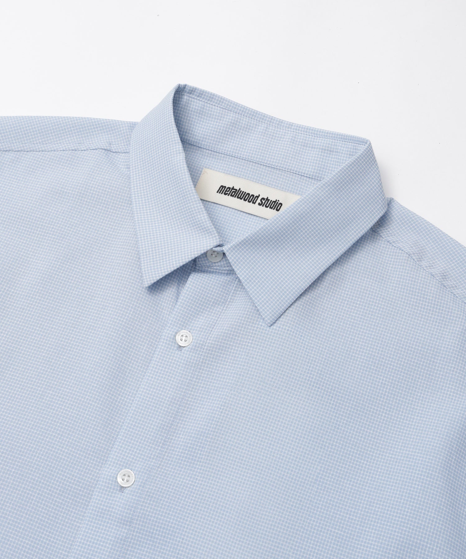 METALWOOD/メタルウッド スタジオ/MICRO GRID OVERSIZED BUTTON UP SHIRT 26SS-04-05