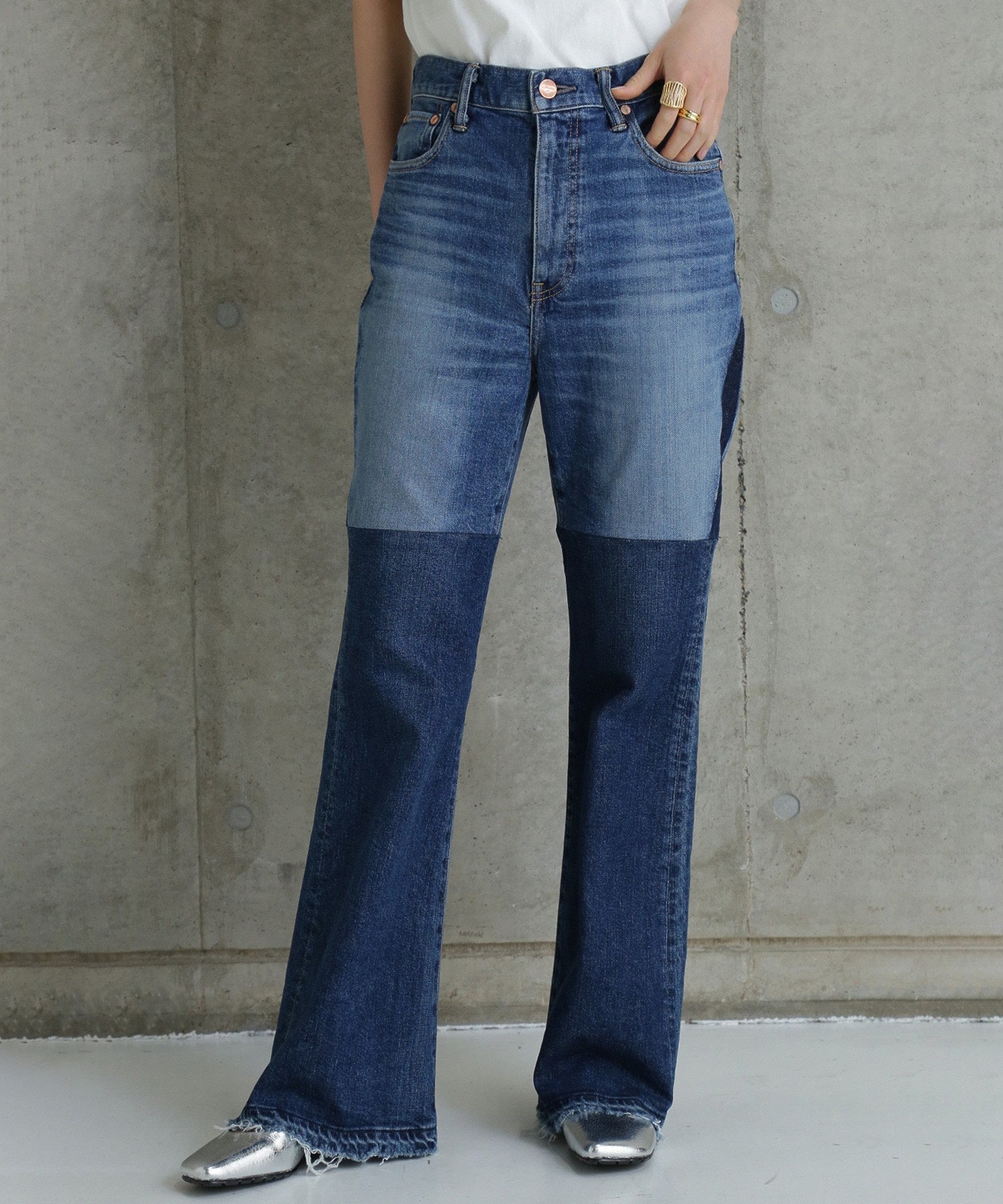 AUTHEN/CIRCULAR DENIM FLARE LEG REBUILD