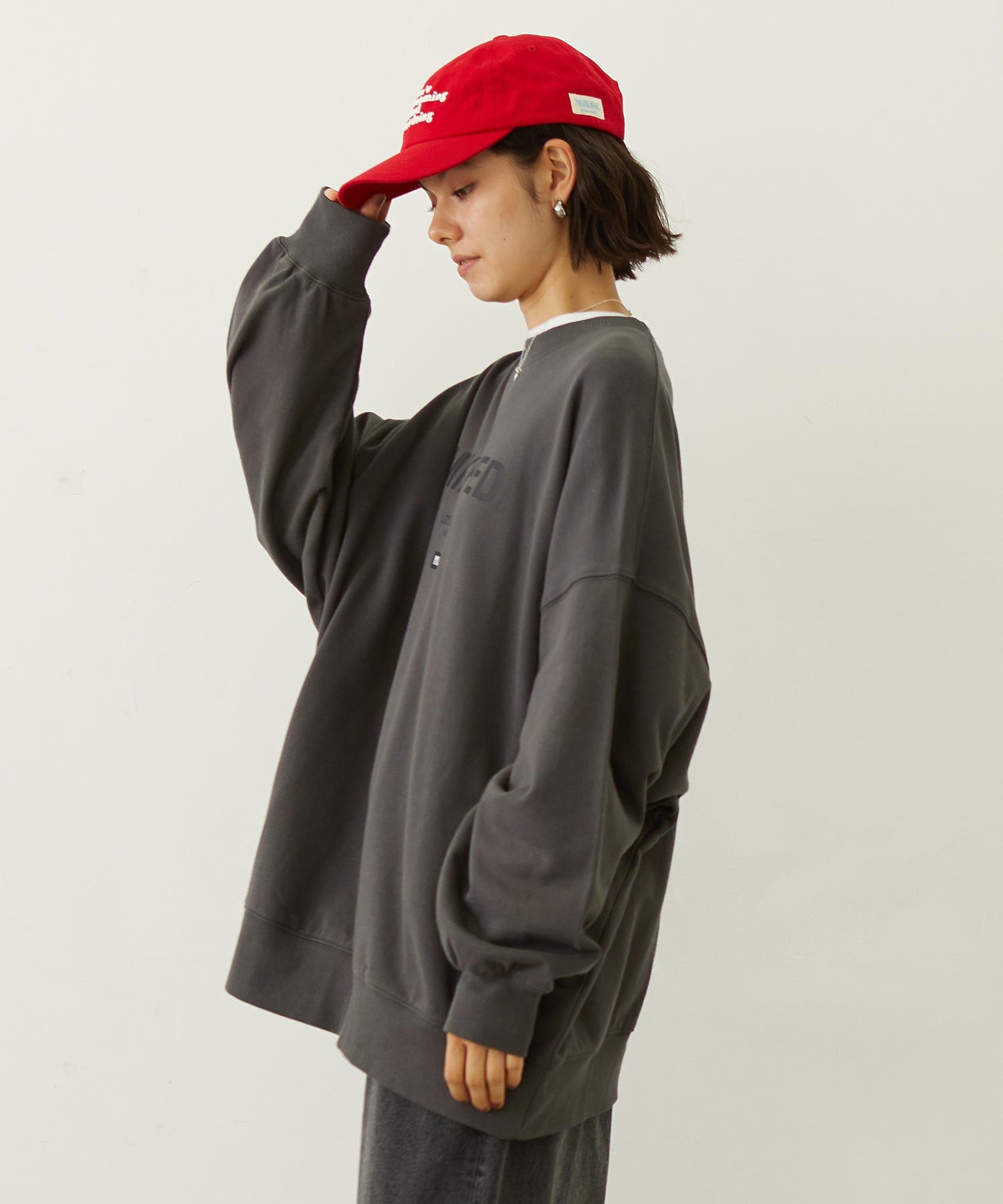 STENCIL AND BAR LOGO BIG SWEAT TOP