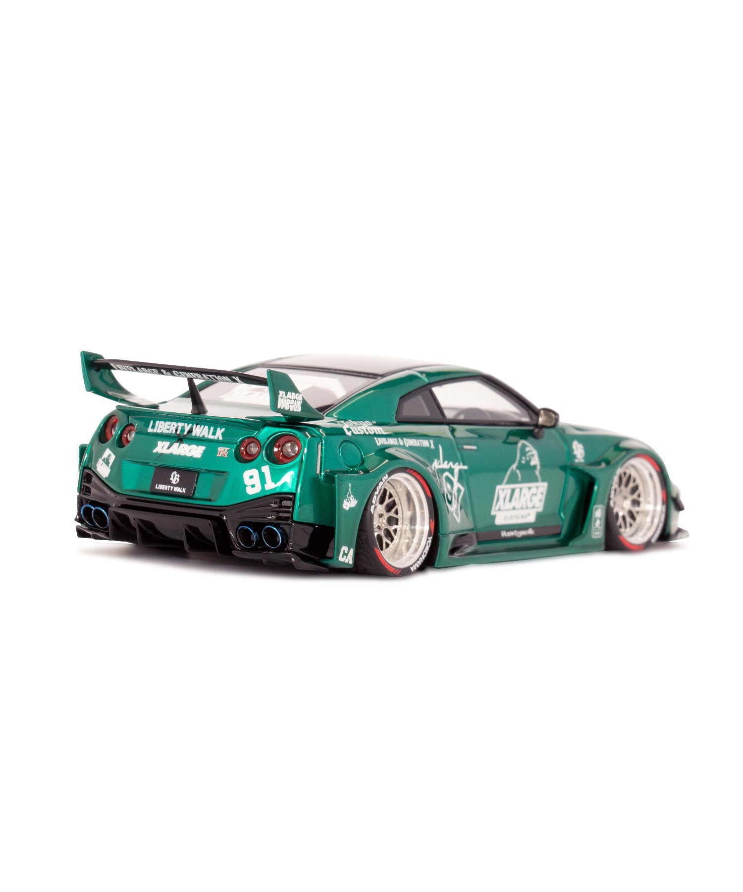 XLARGE×LIBERTY WALK 1/43 MakeUP LB Shiulette WORKS GT GTR GREEN