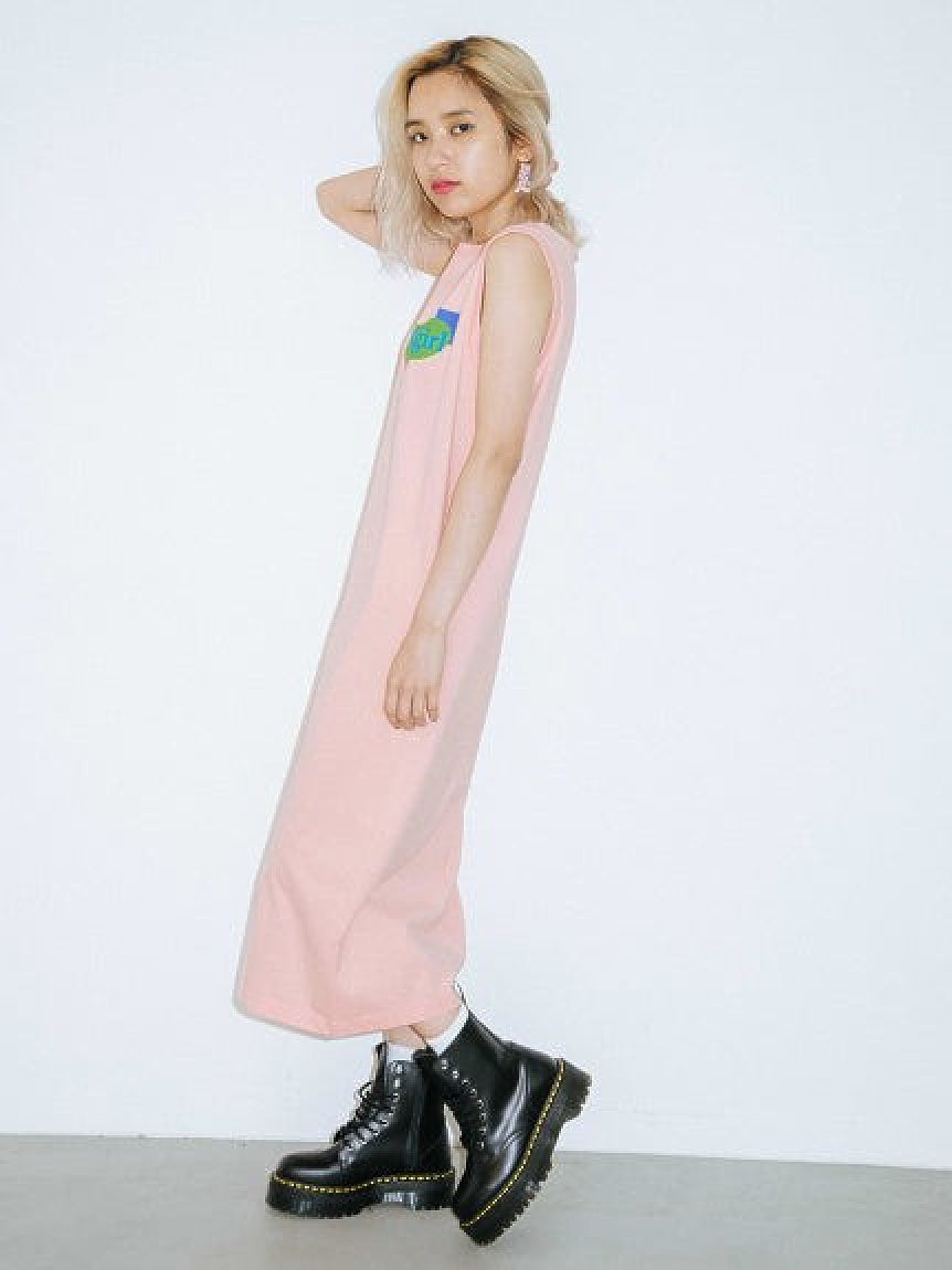 PLANE SHAPES LOGO TANK DRESS X-girl