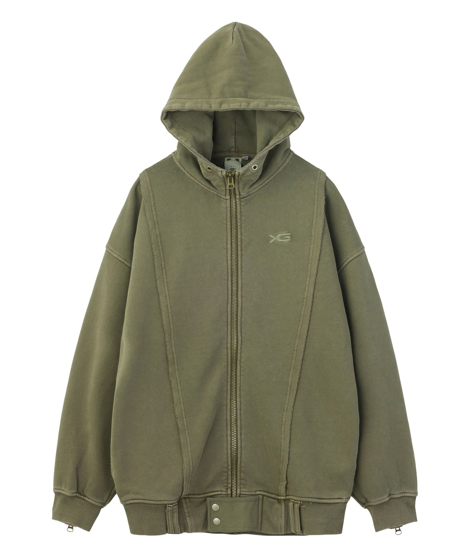 DISTRESSED ZIP UP SWEAT HOODIE DRESS