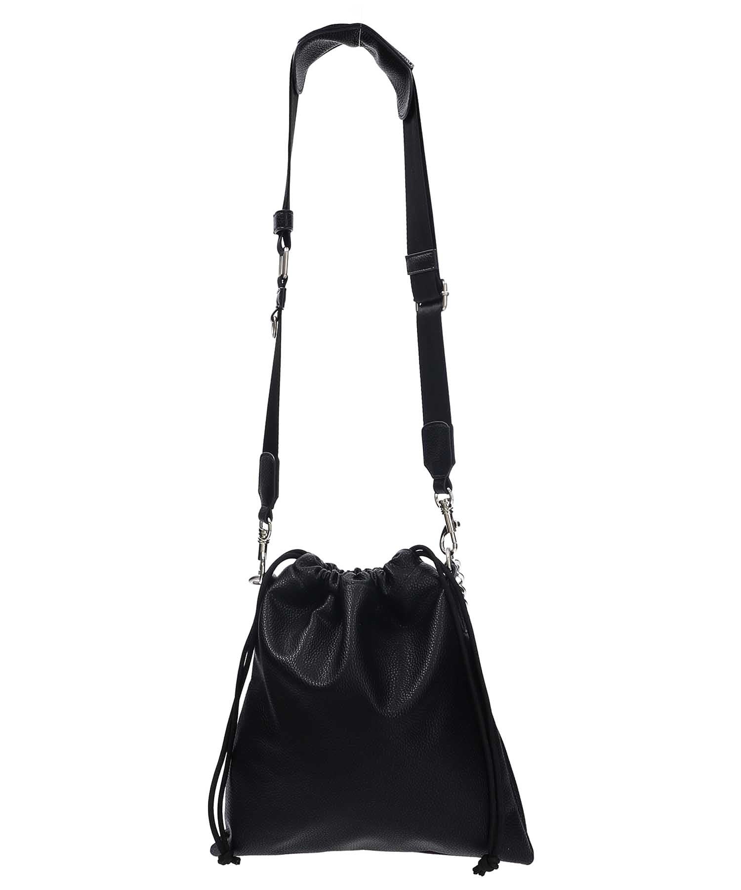 FAUX LEATHER DRAWSTRING BAG X-girl