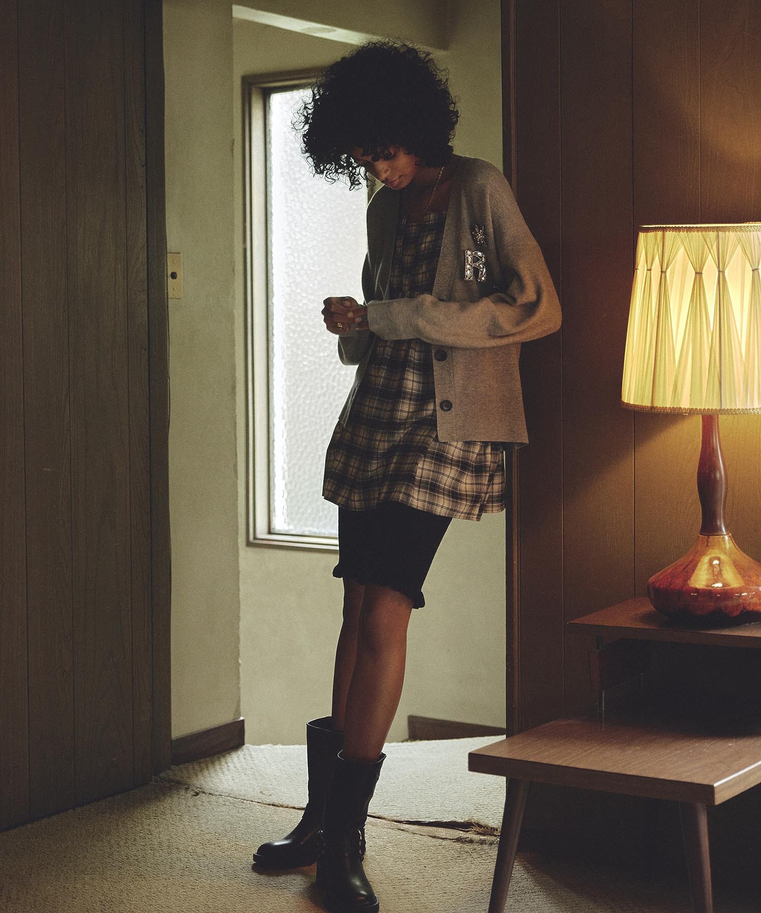 CREOLME/LAME KNIT HALF PANTS