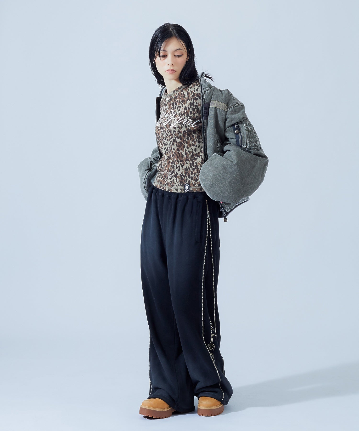 FADED SIDE ZIP SWEATPANTS