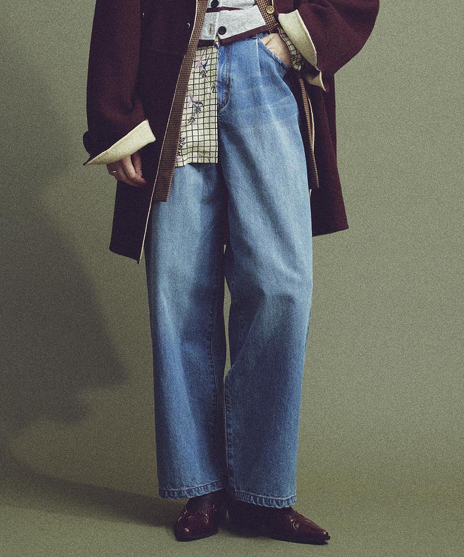 CREOLME/WIDE DENIM PANTS