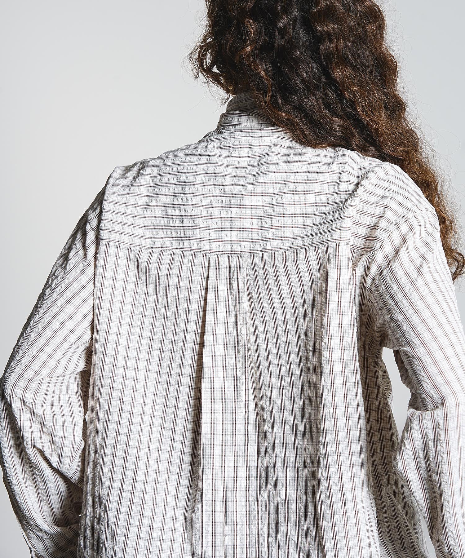 CHECK BOW TIE BLOUSE