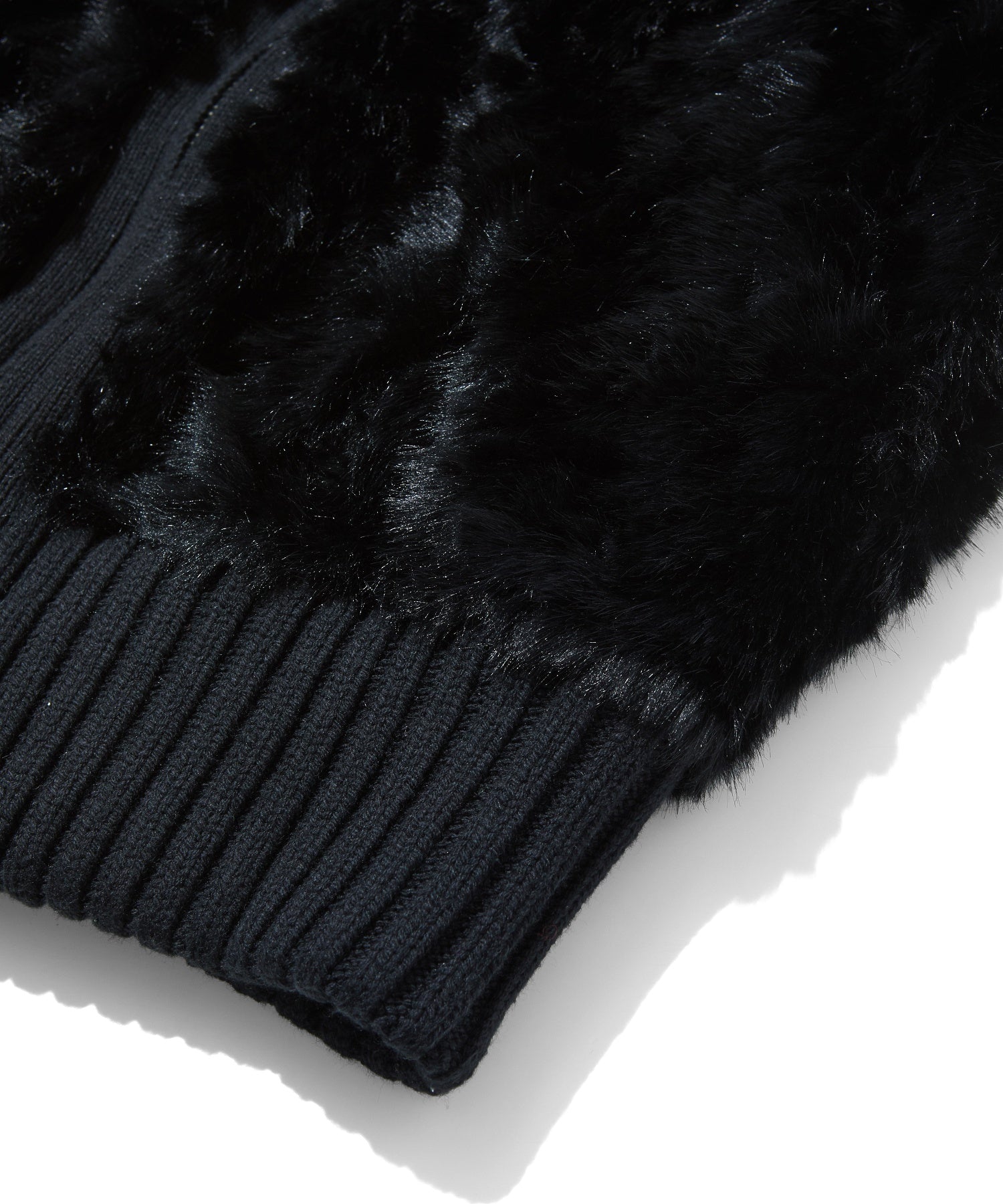 FAUX FUR AND KNIT JACKET