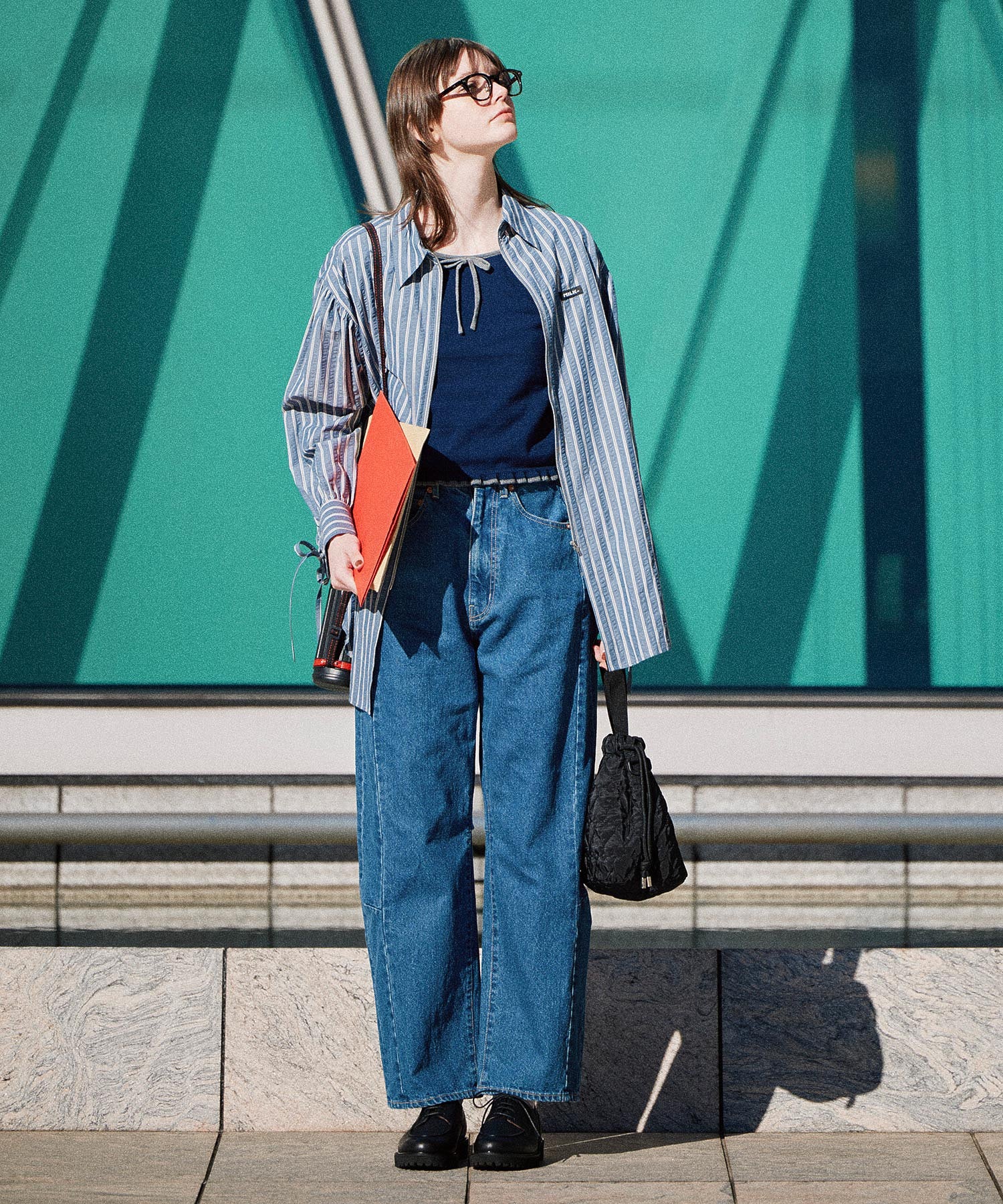 WIDE LEG DENIM PANTS