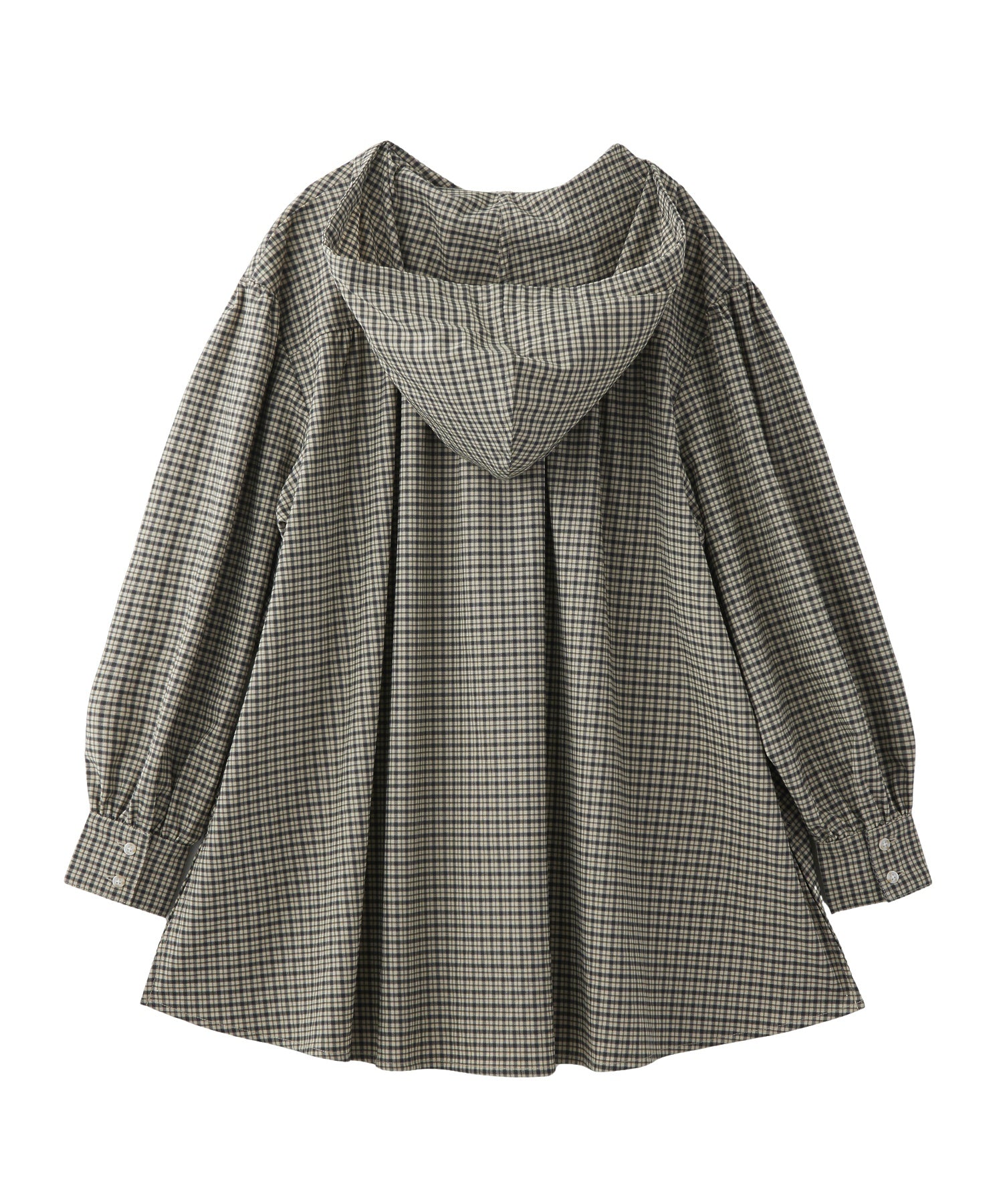 VOLUME SLEEVE HOODED BLOUSE