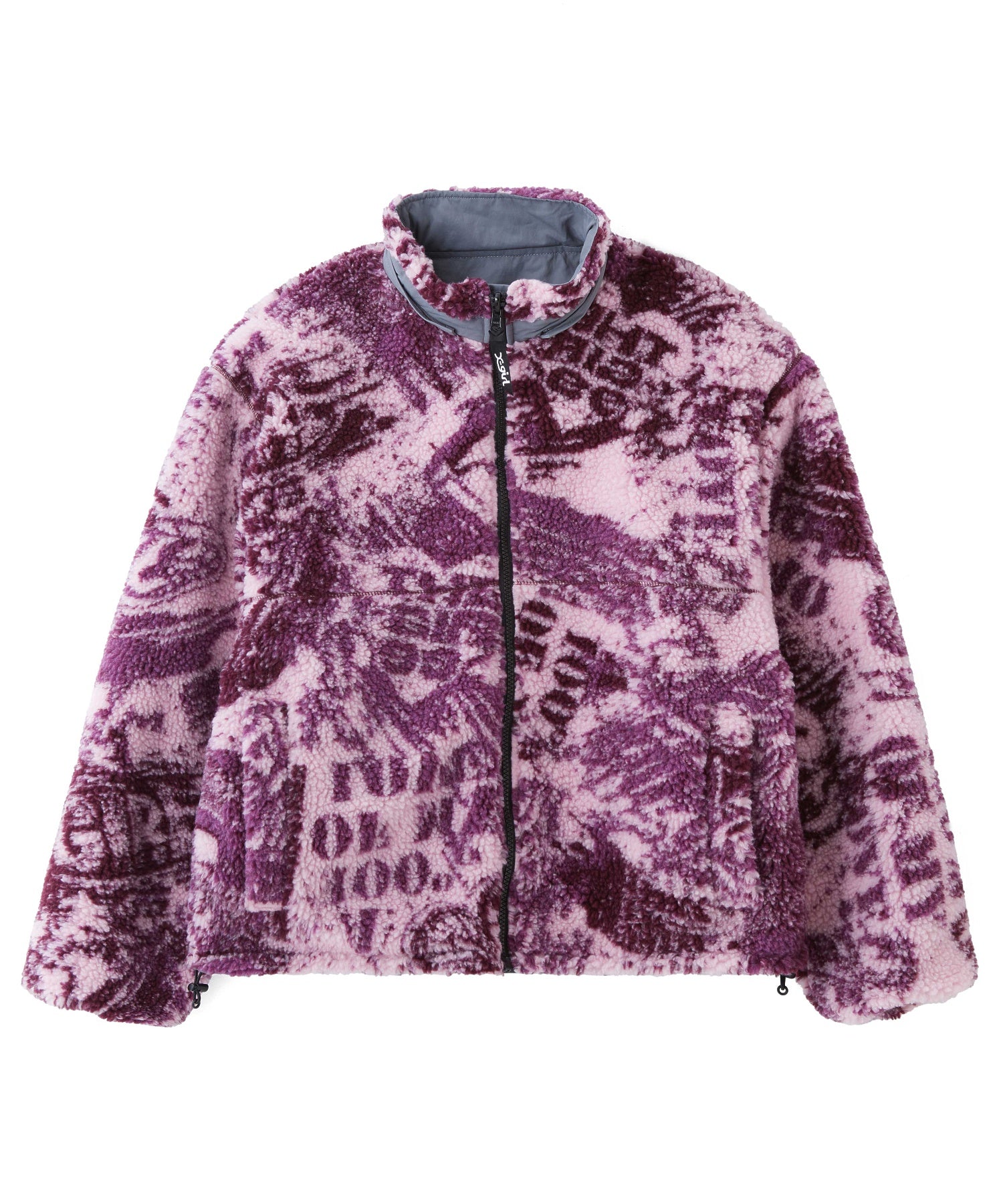 BRUSHED COLLAGE GRAPHIC REVERSIBLE BOA BLOUSON