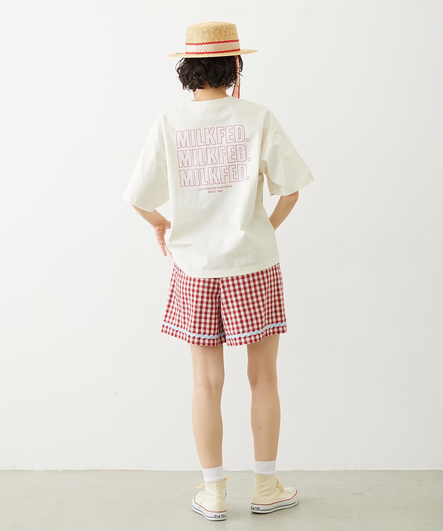 TRIMMED GINGHAM CHECK SHORTS