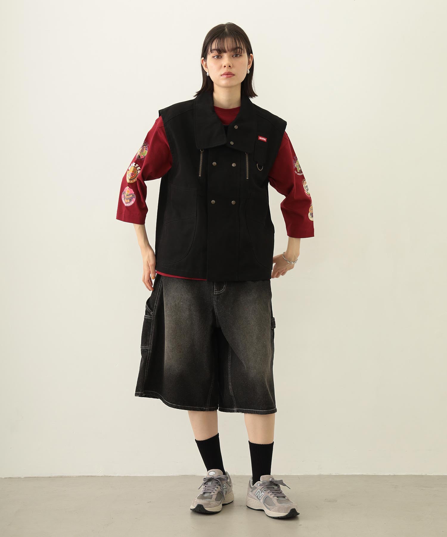 DEFORMED COLLAR DUCK VEST