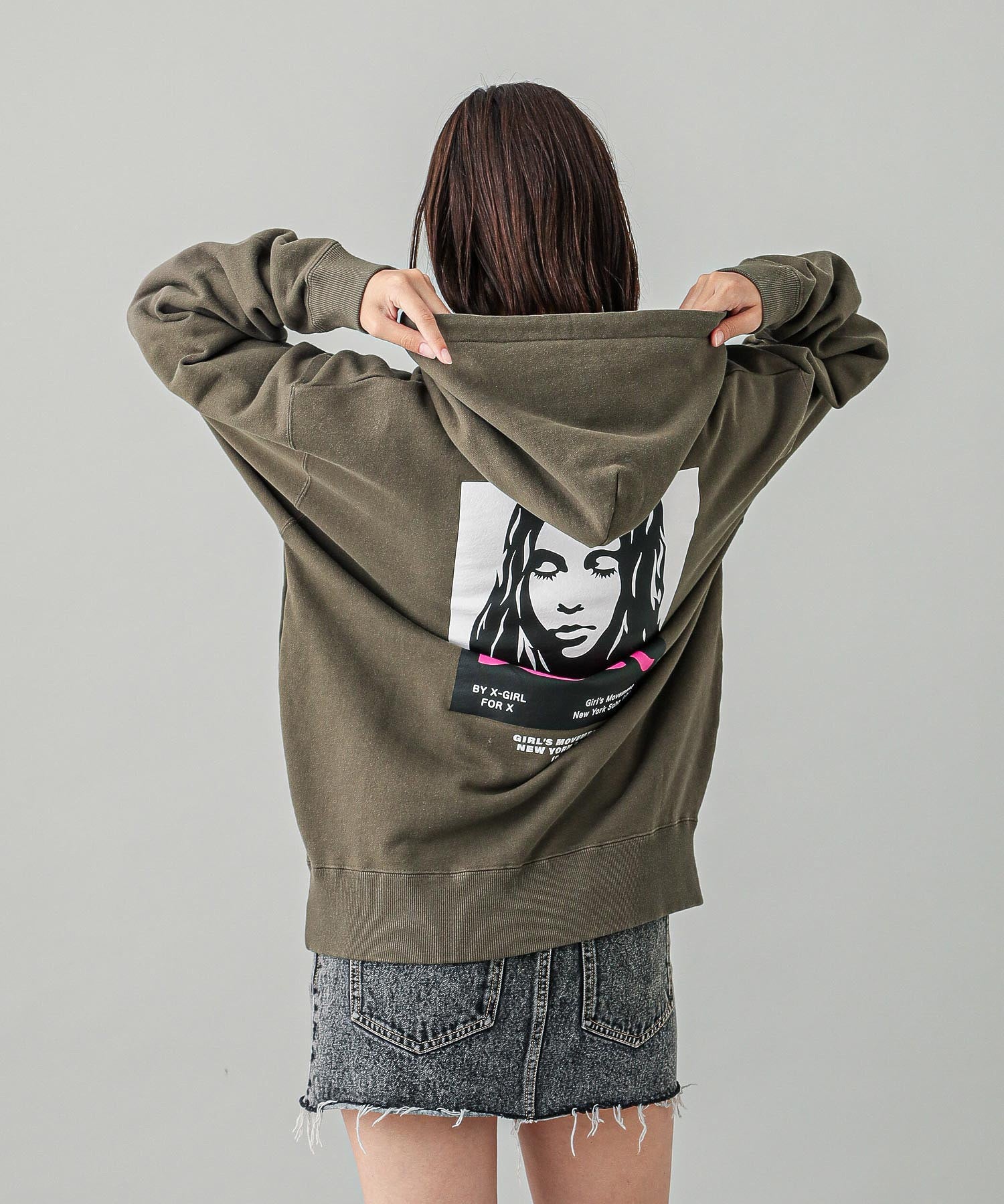 X-girl FACE POSTER SWEAT HOODIE