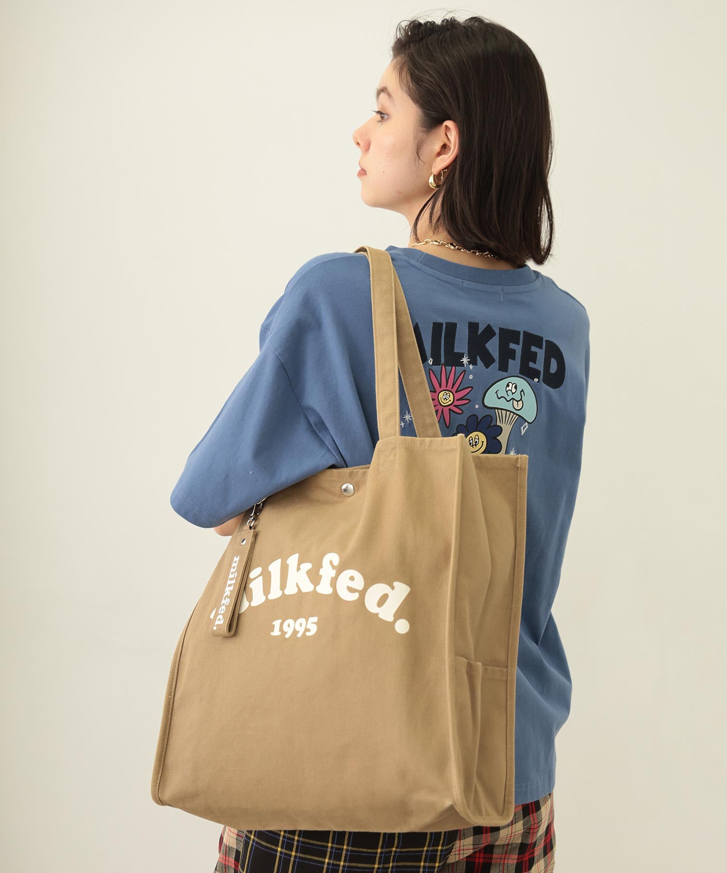 PIPING SQUARE TOTE COOPER LOGO MILKFED.