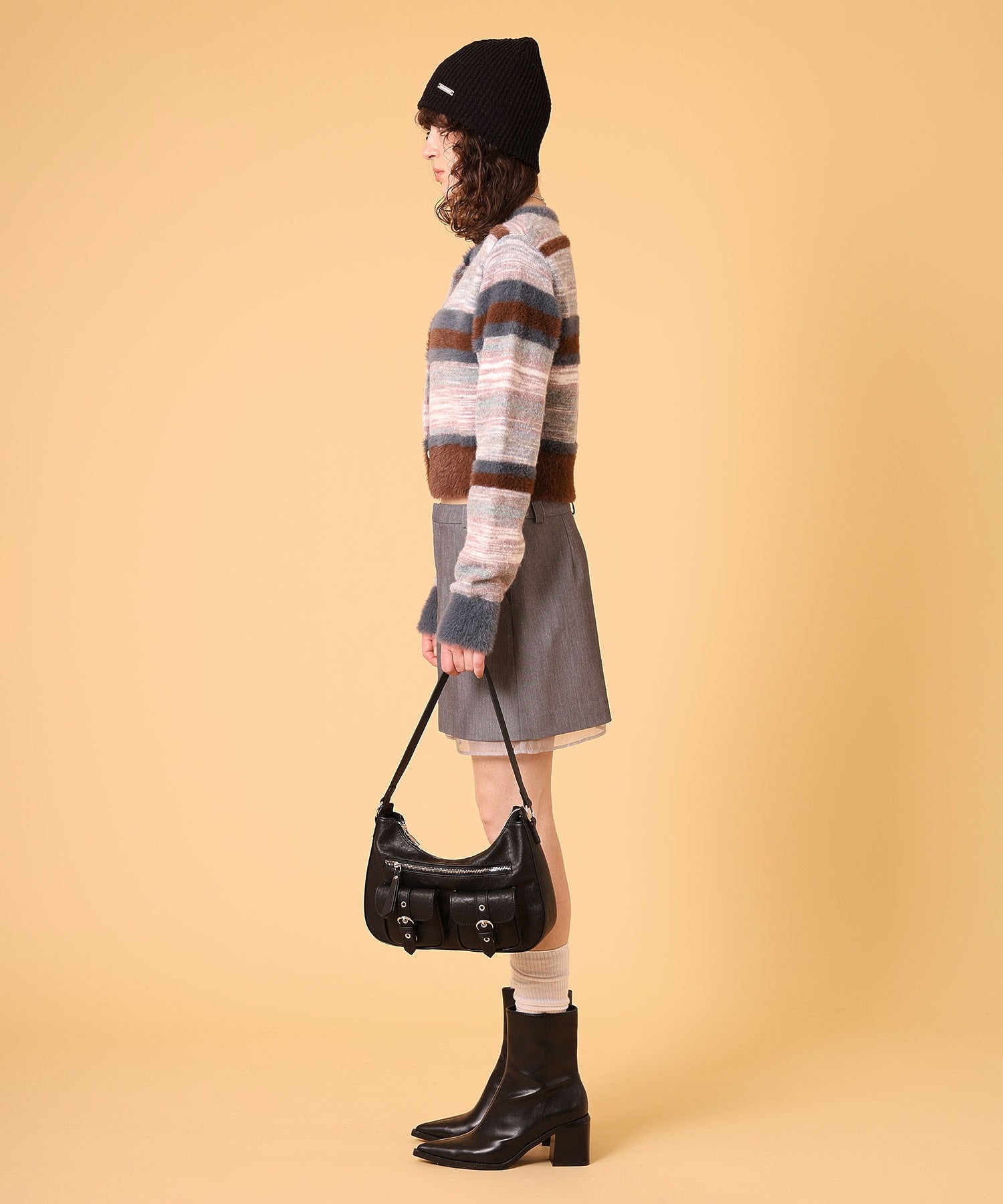 マルチボーダーシャギーカーディガン