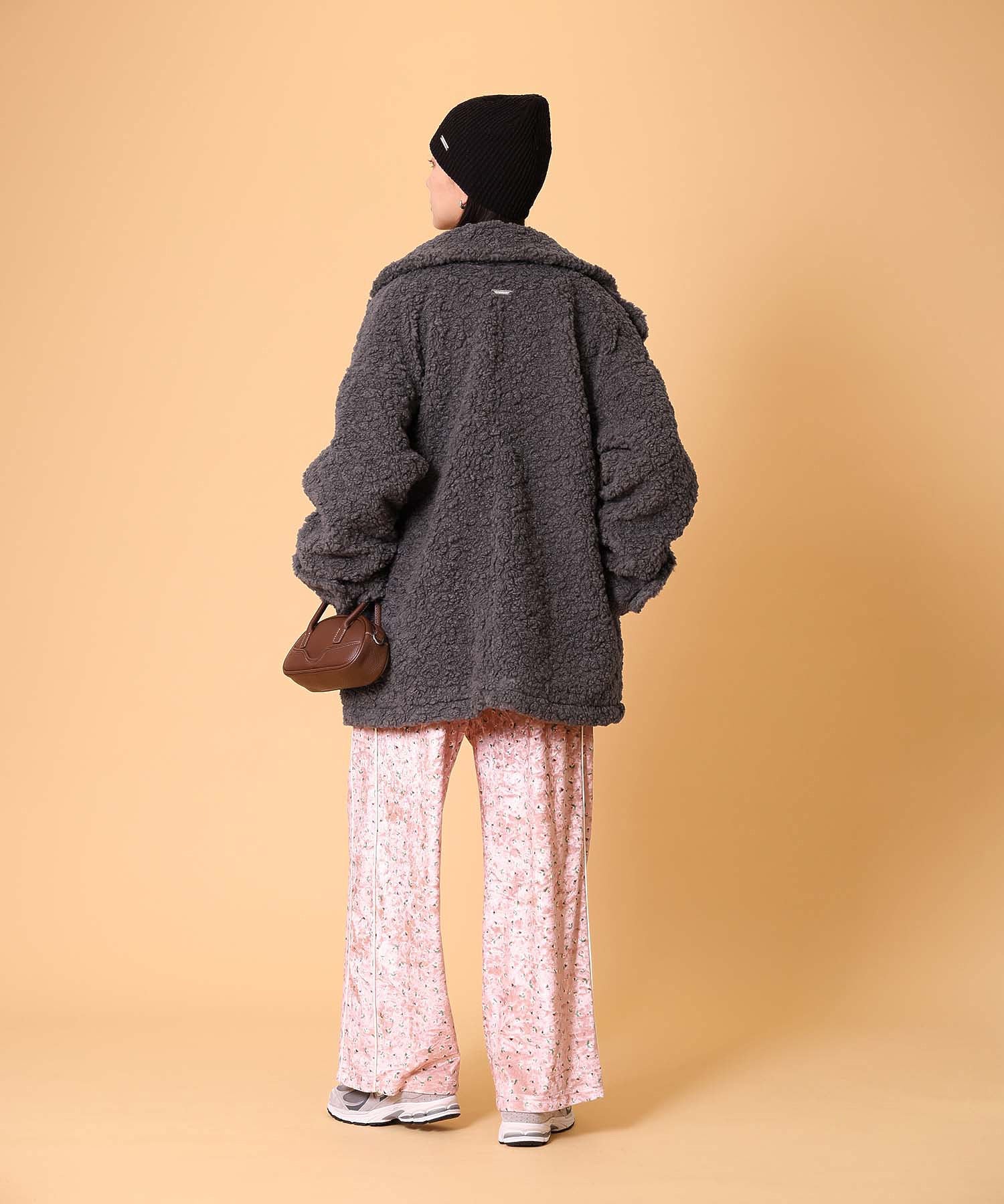 フラワーパターンベロアパンツ