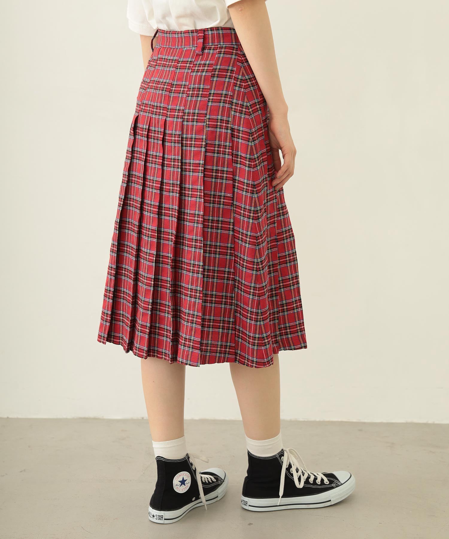 PLEATED PLAID SKIRT