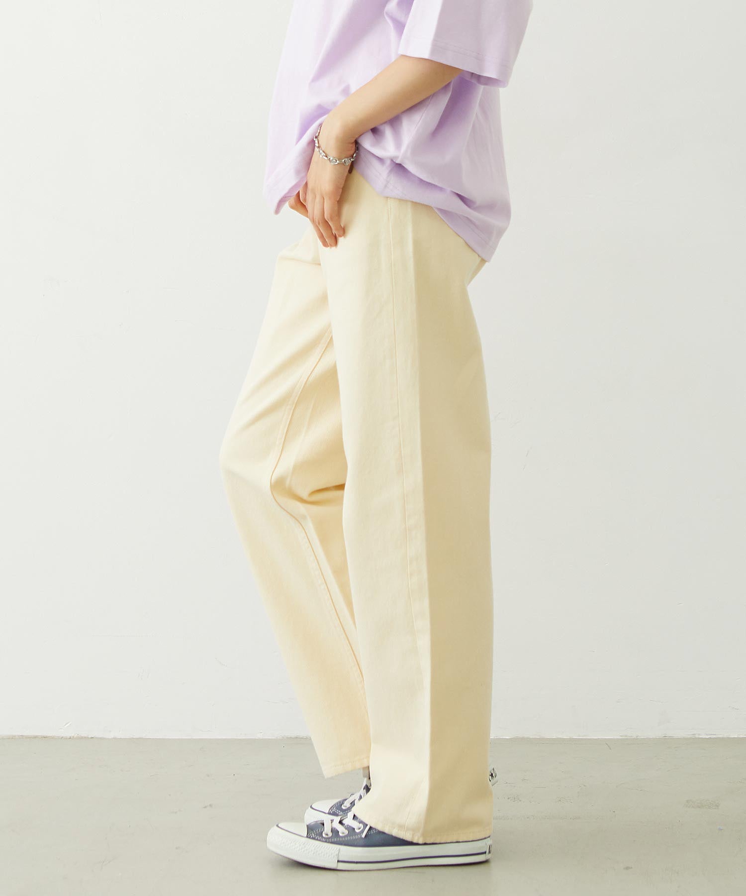 MILKFED. EMBROIDERED DENIM PANTS