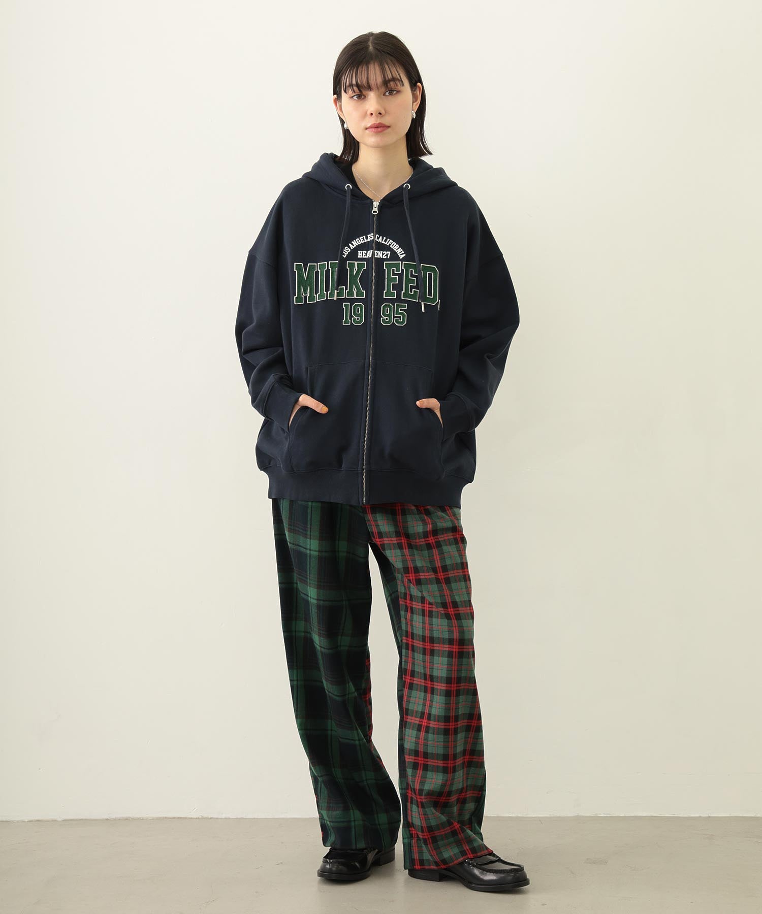 COLLEGE PATCH ZIP UP HOODIE