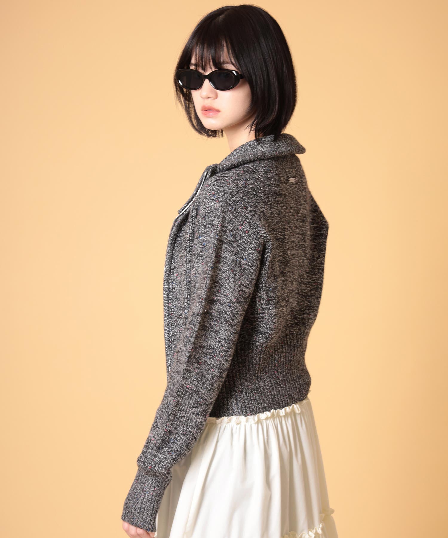 ネップジップアップセーター