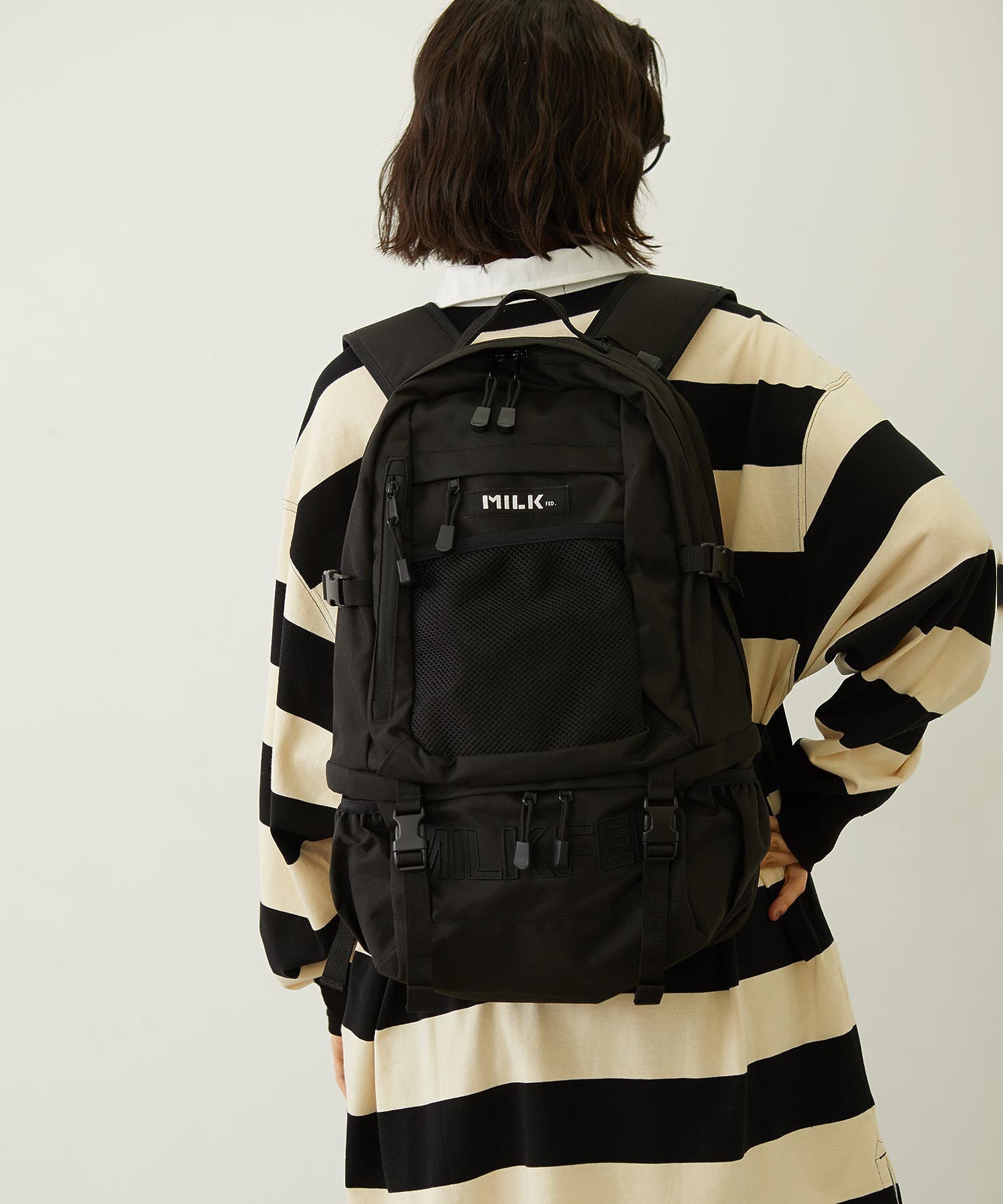 【定番】NEO EMBROIDERY BIG BACKPACK BAR MILKFED.
