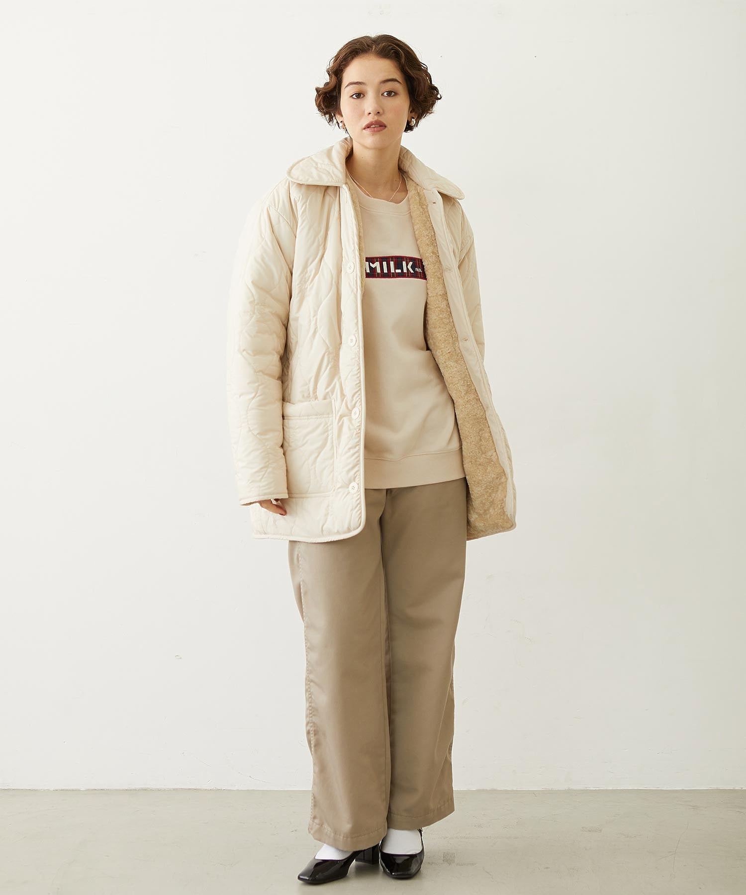 REVERSIBLE QUILTED LOGO LONG COAT