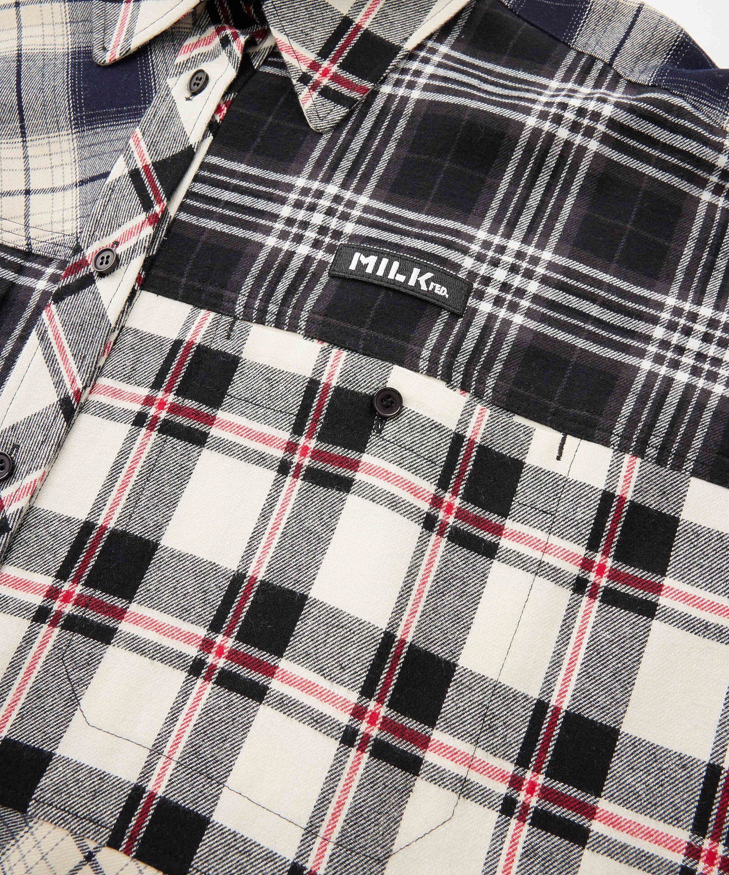 PLAID PATCHWORK SHIRT DRESS