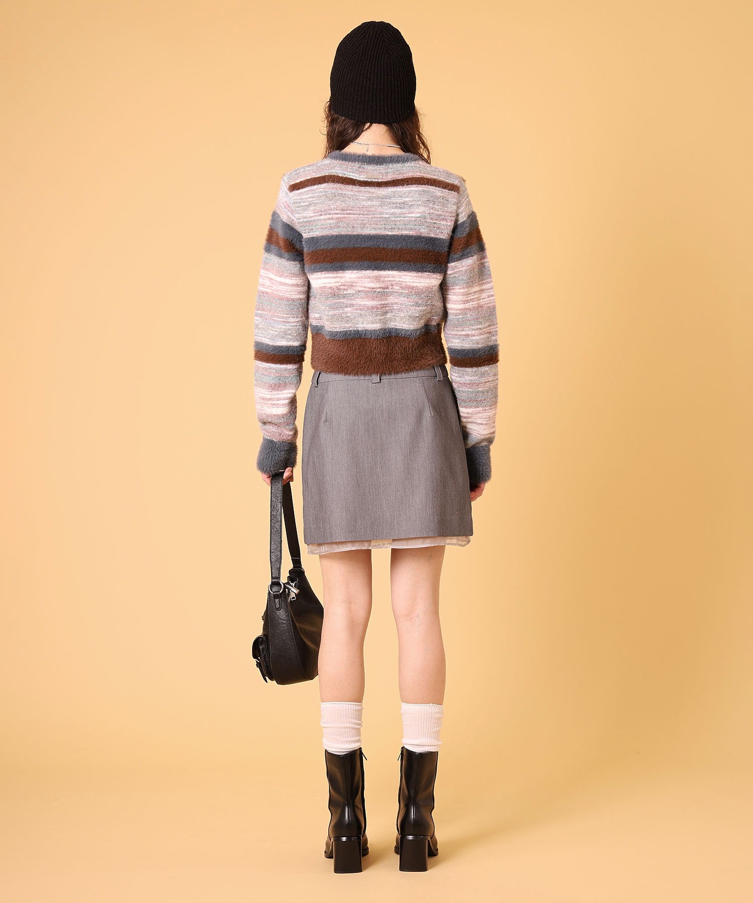 マルチボーダーシャギーカーディガン