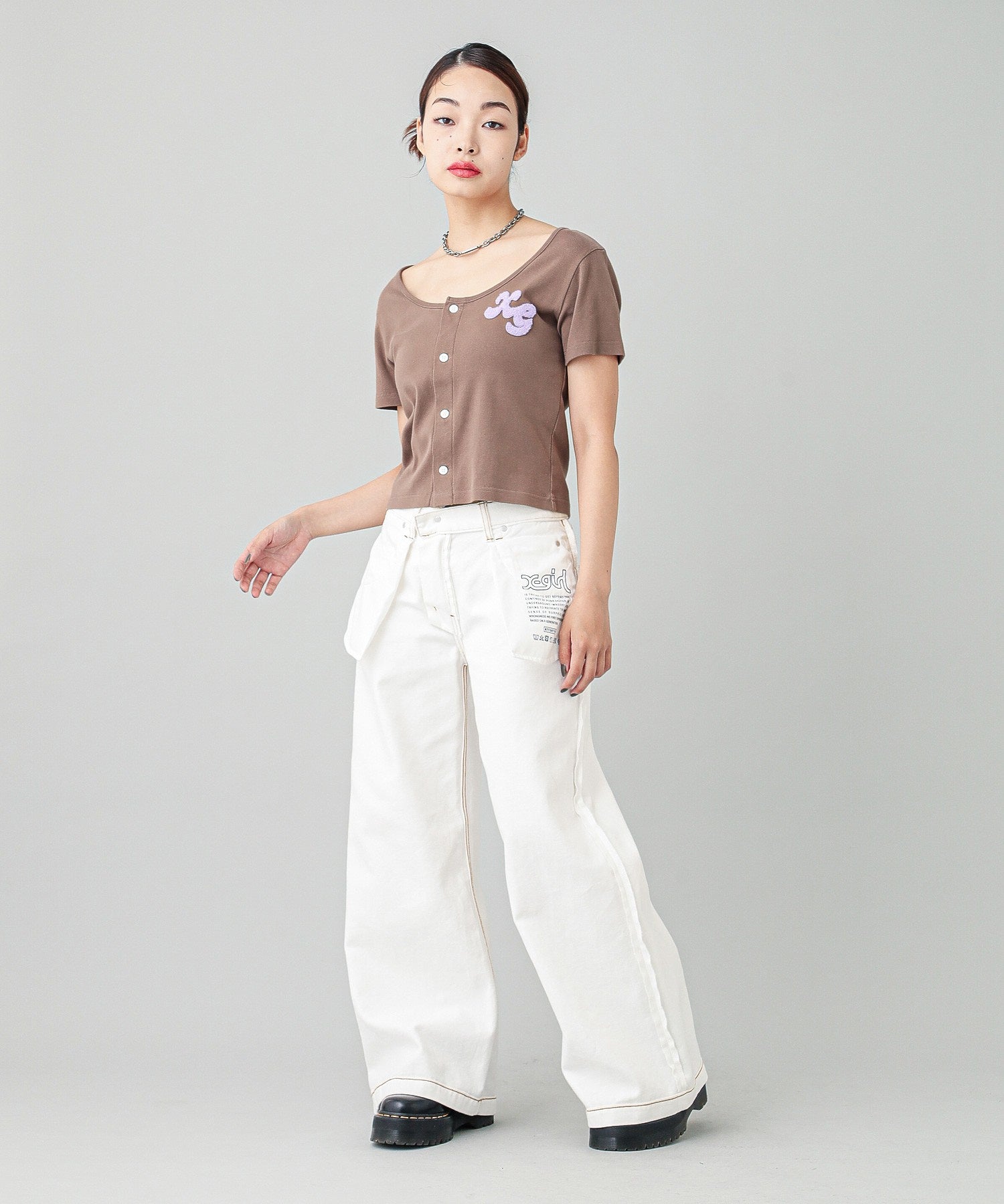 CHENILLE EMBROIDERED LOGO CARDIGAN