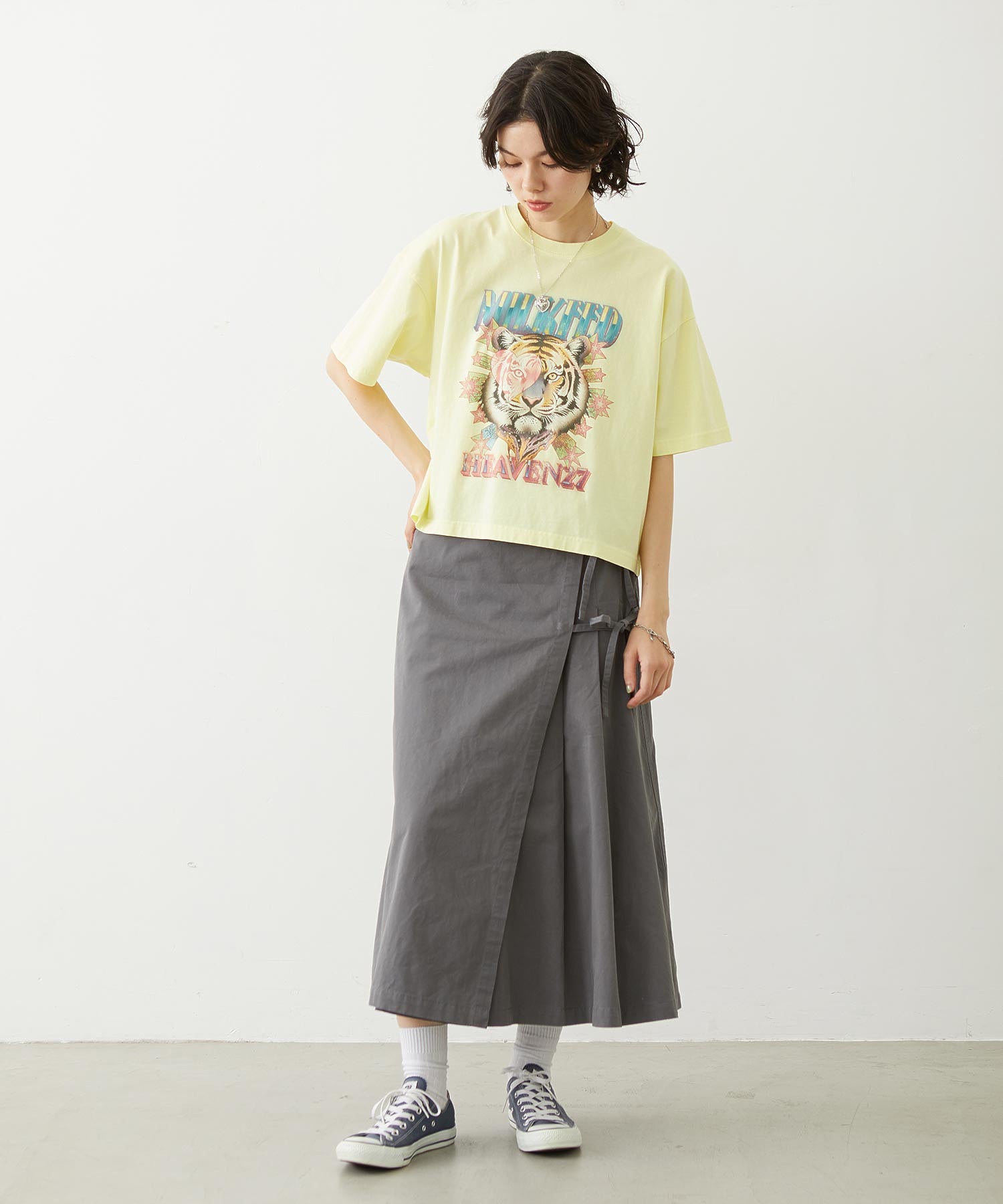 CHINO TUCK LONG SKIRT