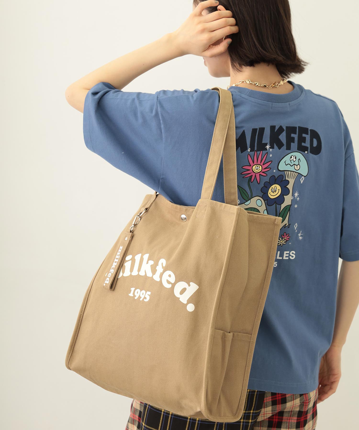 PIPING SQUARE TOTE COOPER LOGO MILKFED.