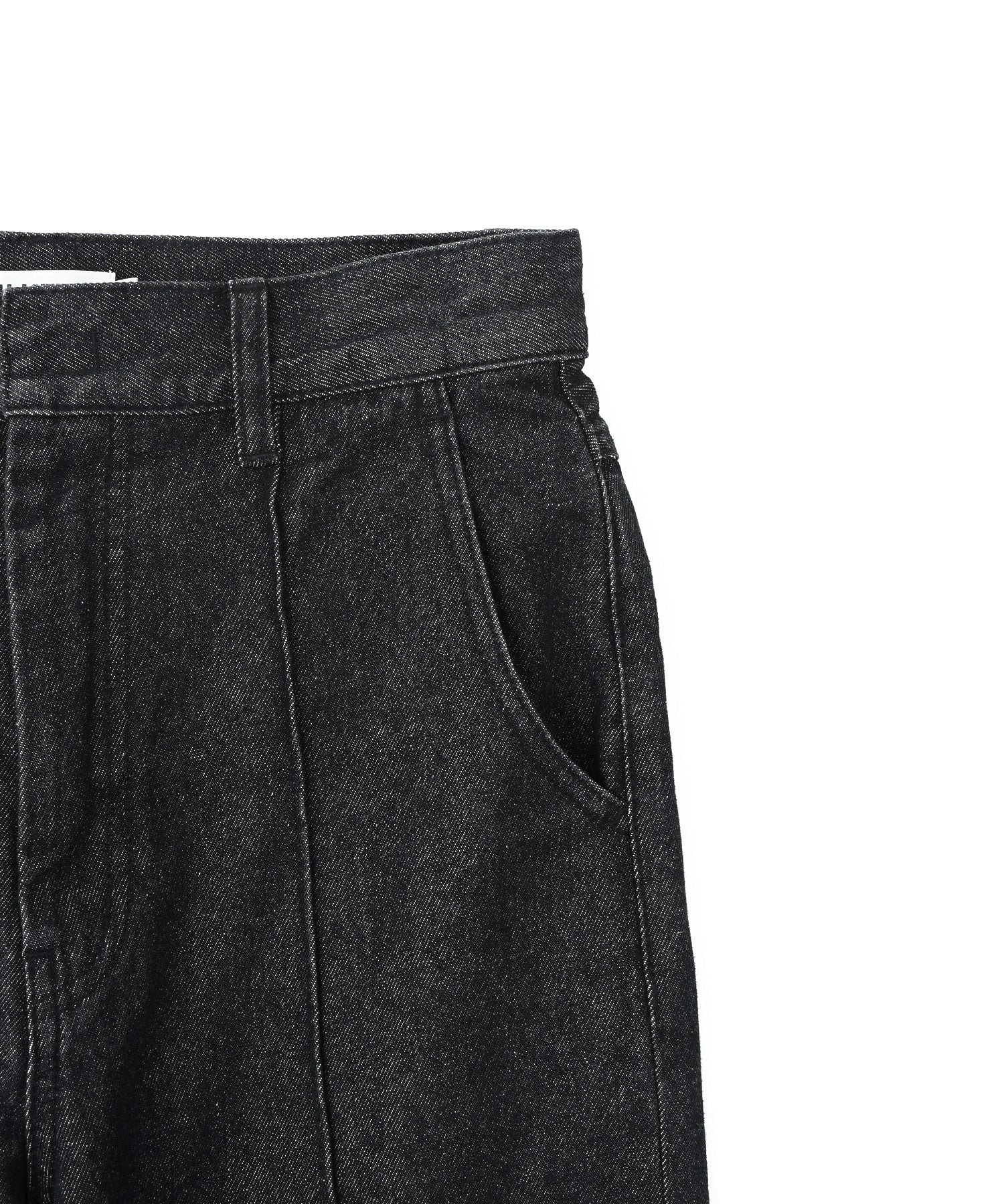 CENTER PLEAT DETAIL DENIM PANTS