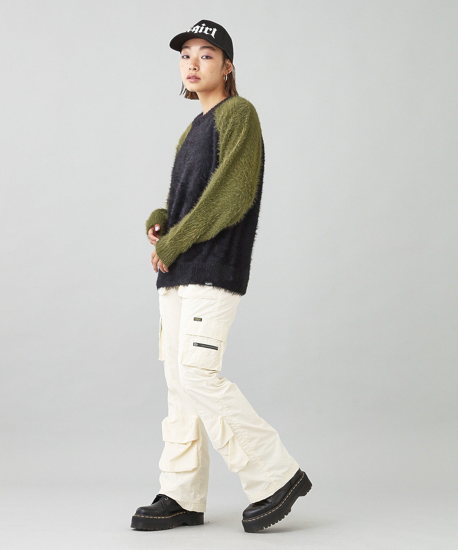 SHAGGY KNIT RAGLAN SLEEVE TOP