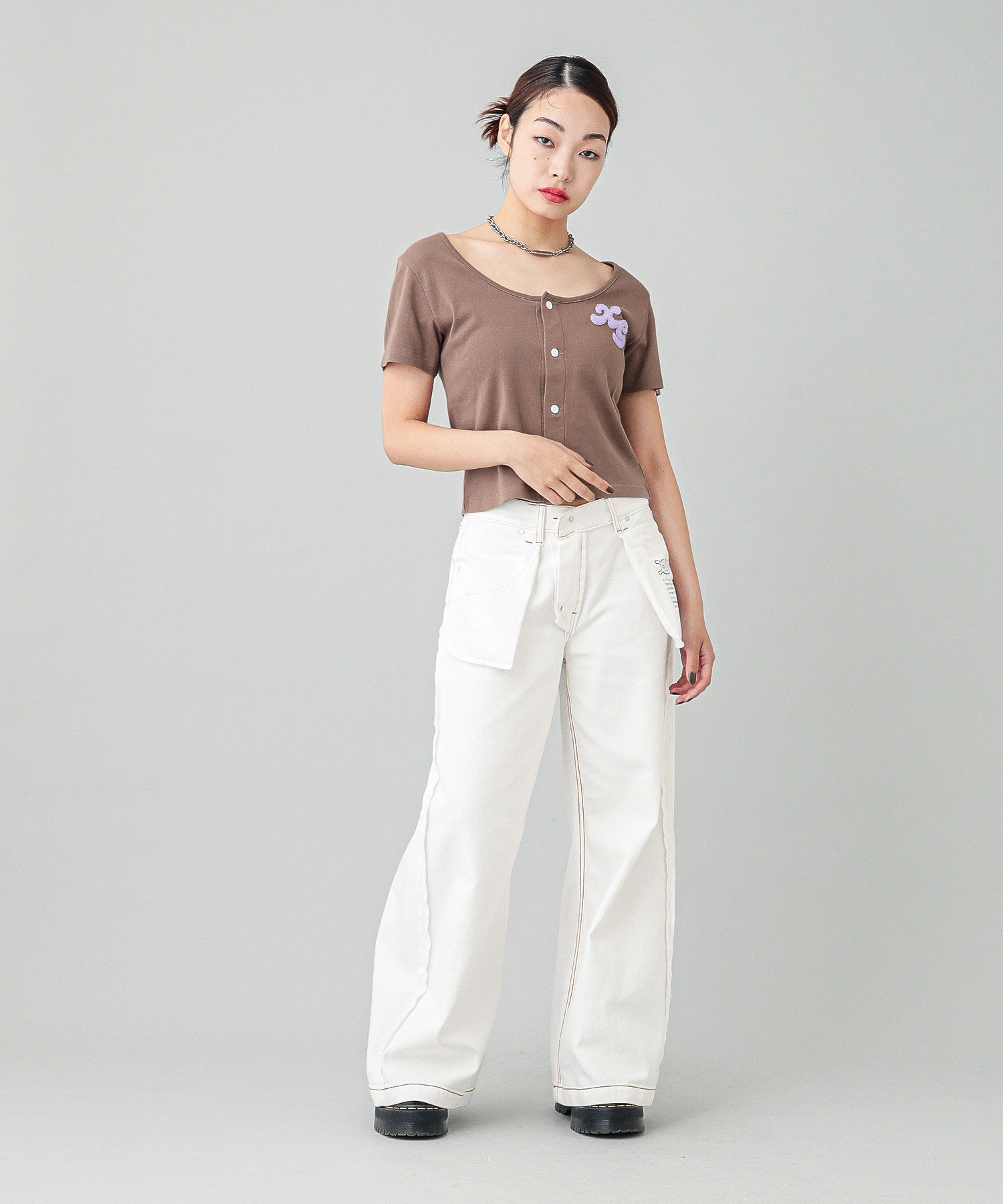 CHENILLE EMBROIDERED LOGO CARDIGAN